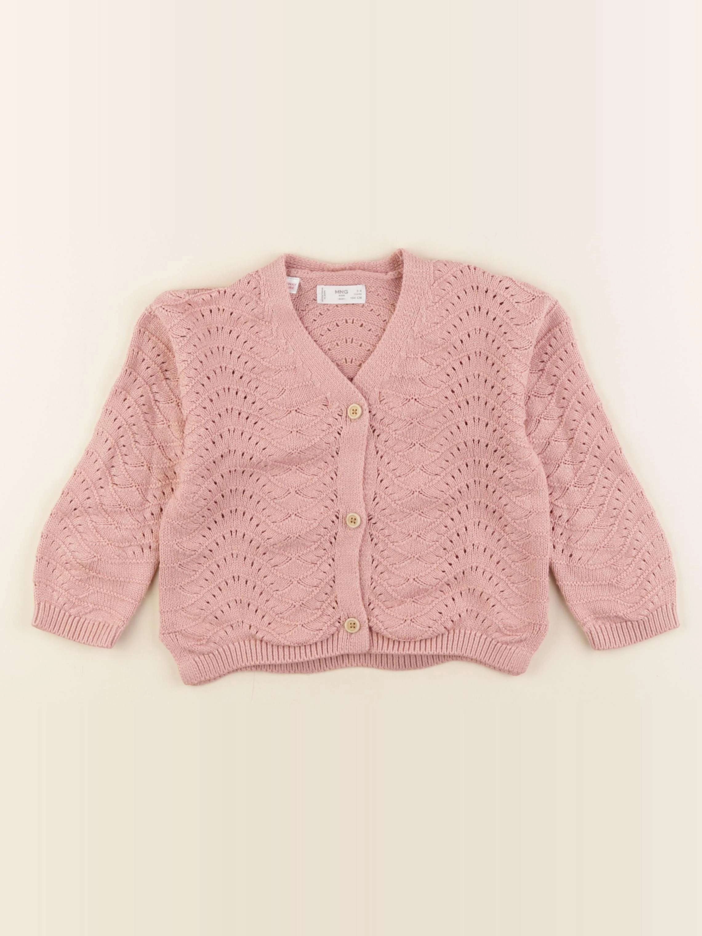 Mango - gilet rose - 3/4 ans