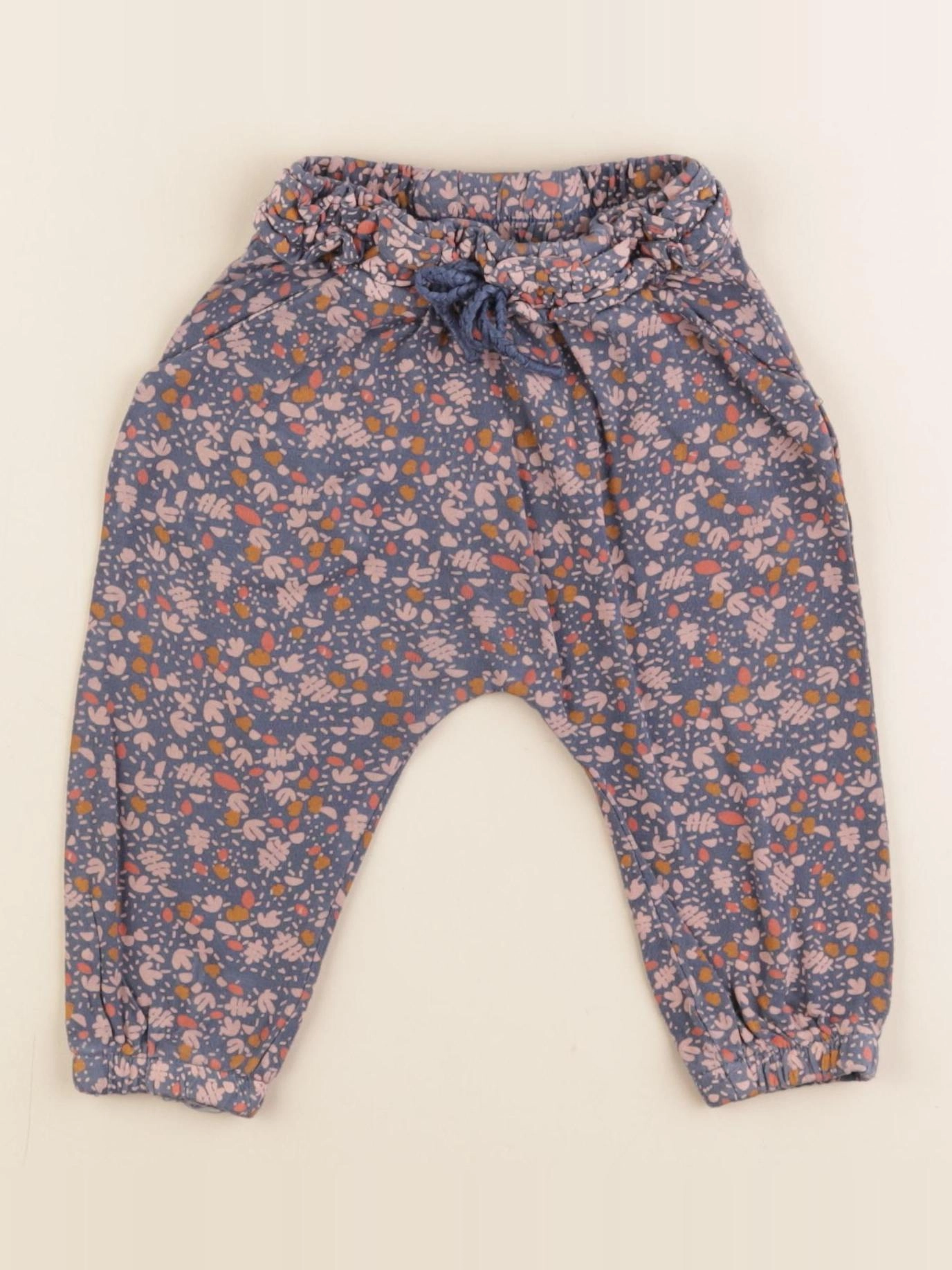 Vertbaudet - sarouel bleu - 9 mois