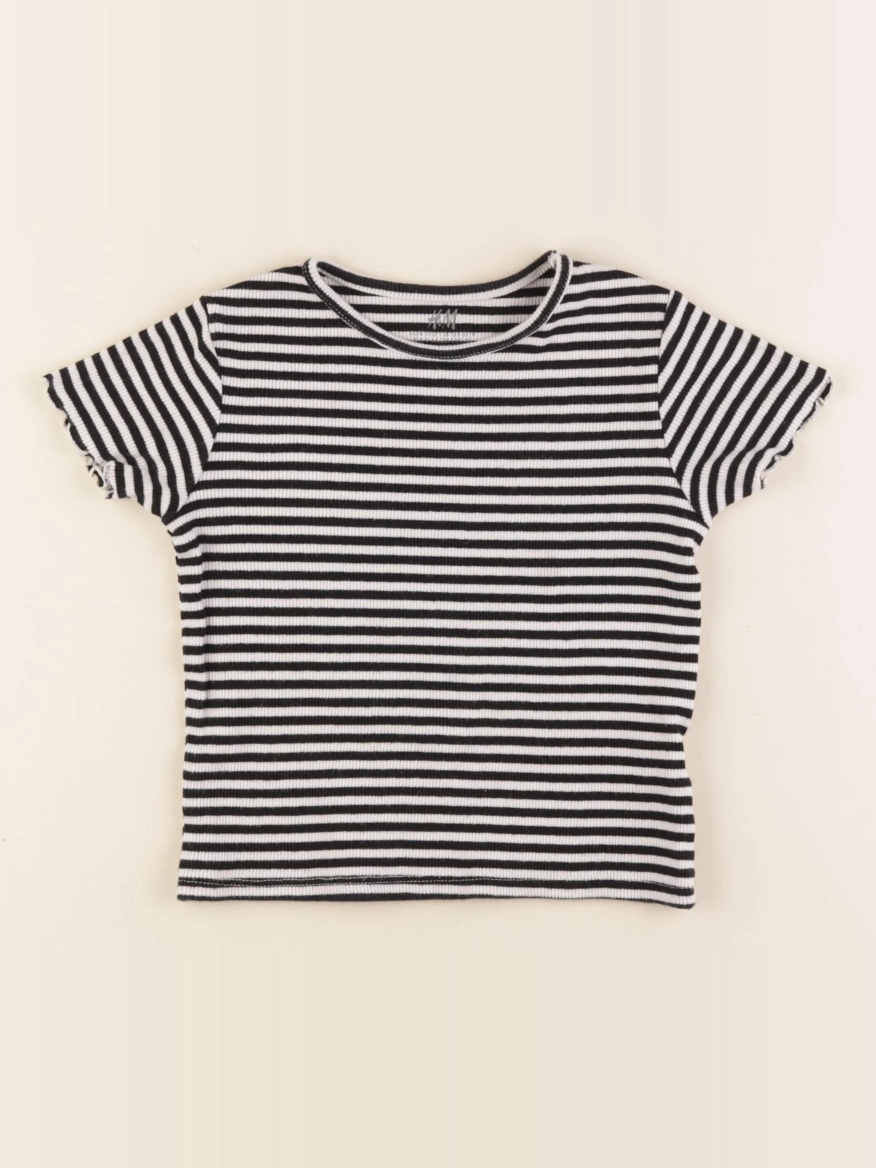 H&M - tee-shirt blanc, noir - 4/6 ans