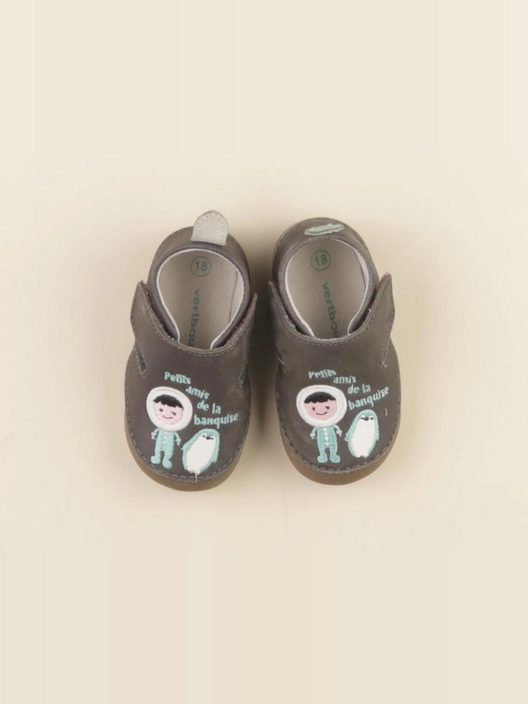 Vertbaudet - chaussons gris - pointure 18