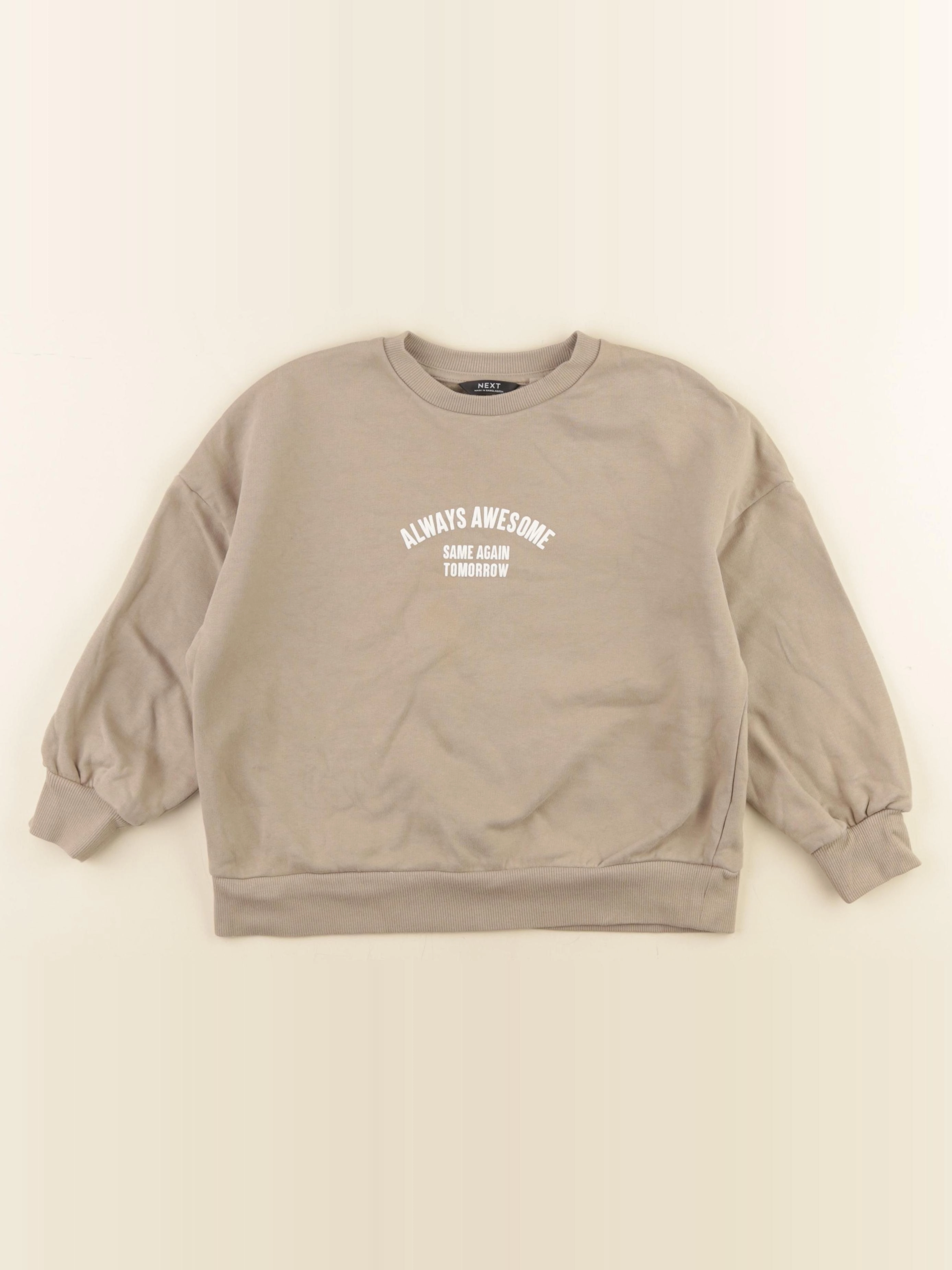Next - sweat beige - 5/6 ans