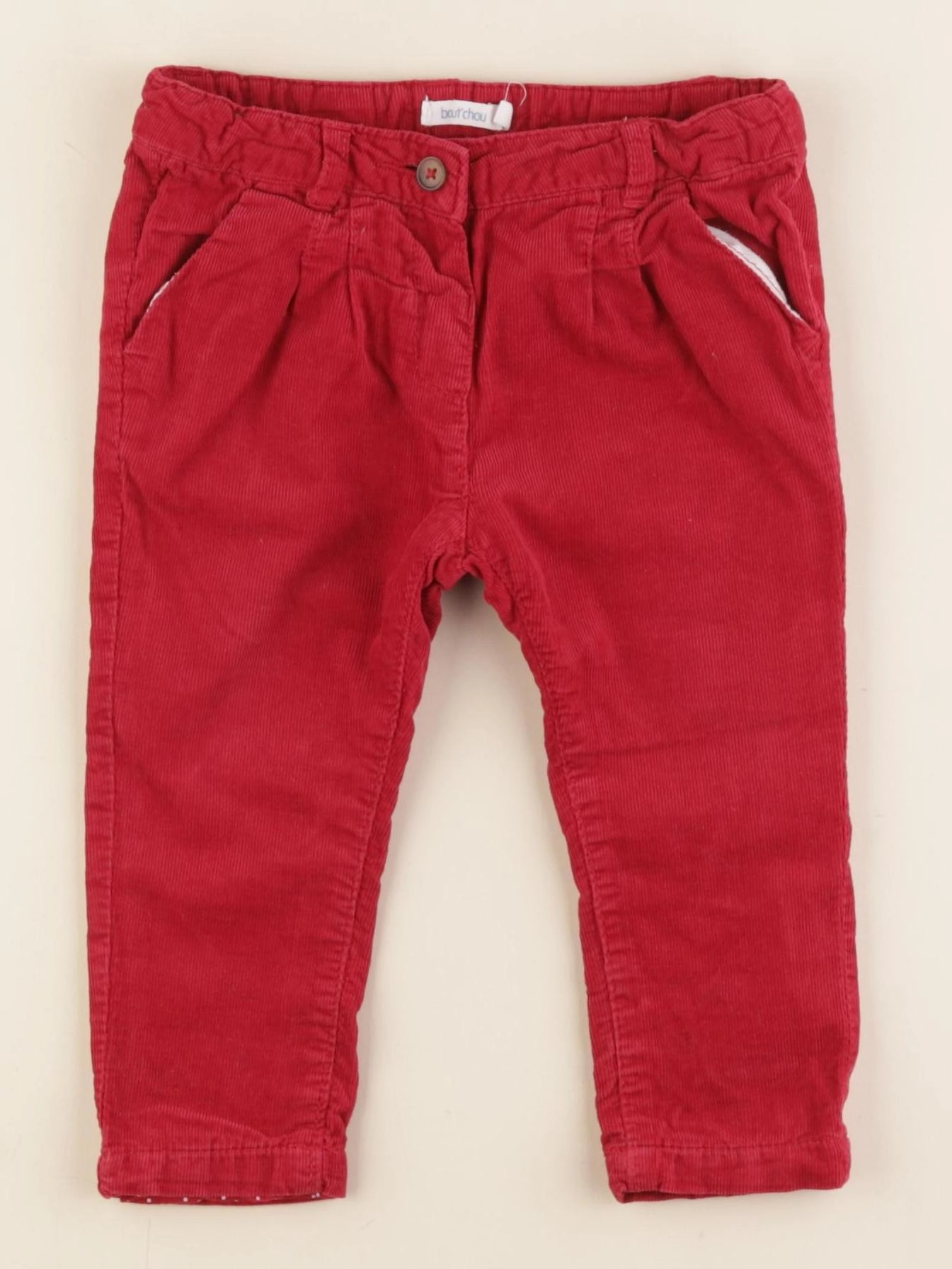 Boutchou - pantalon rouge - 12 mois