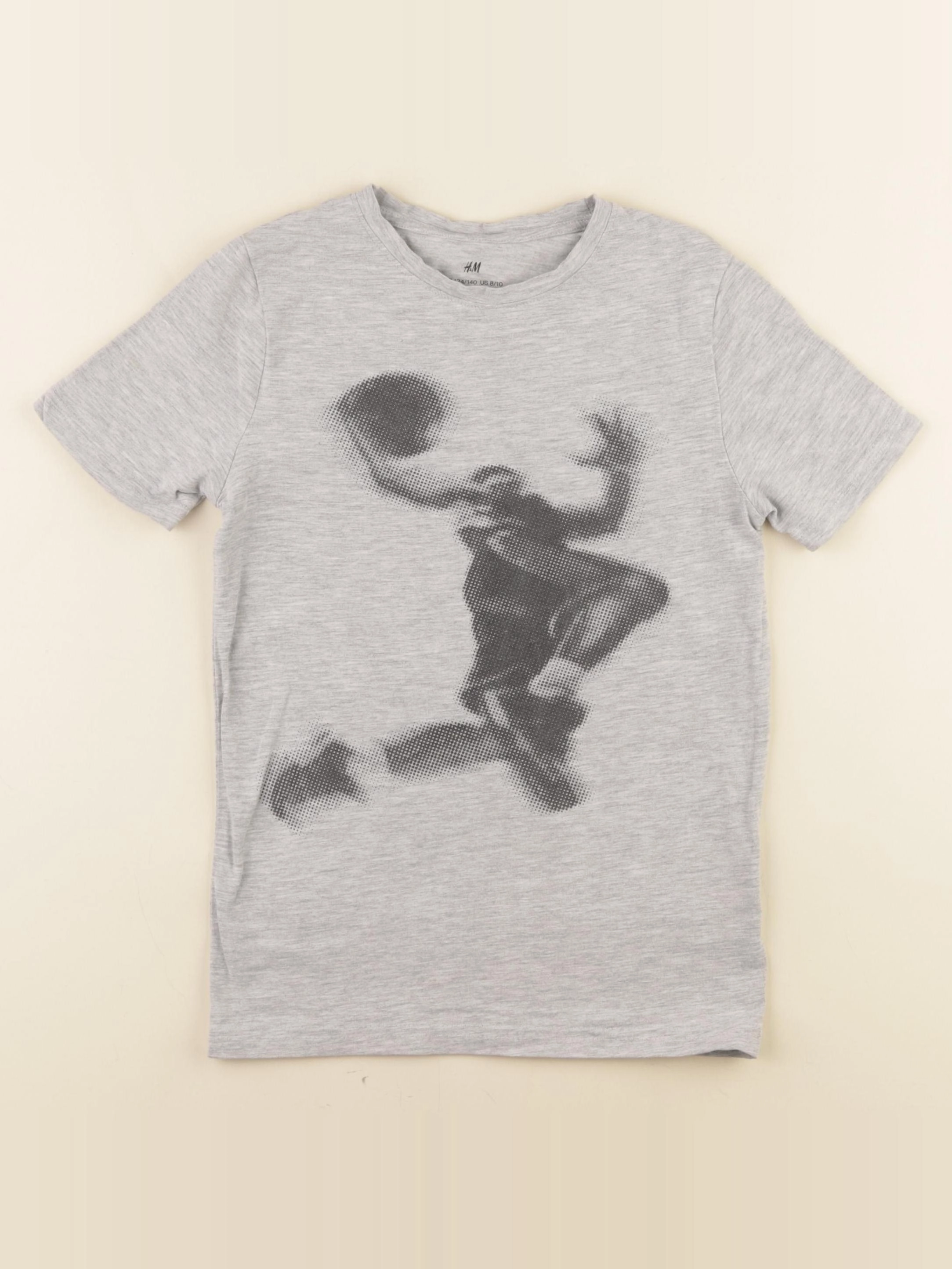 H&M - tee-shirt gris - 8/10 ans