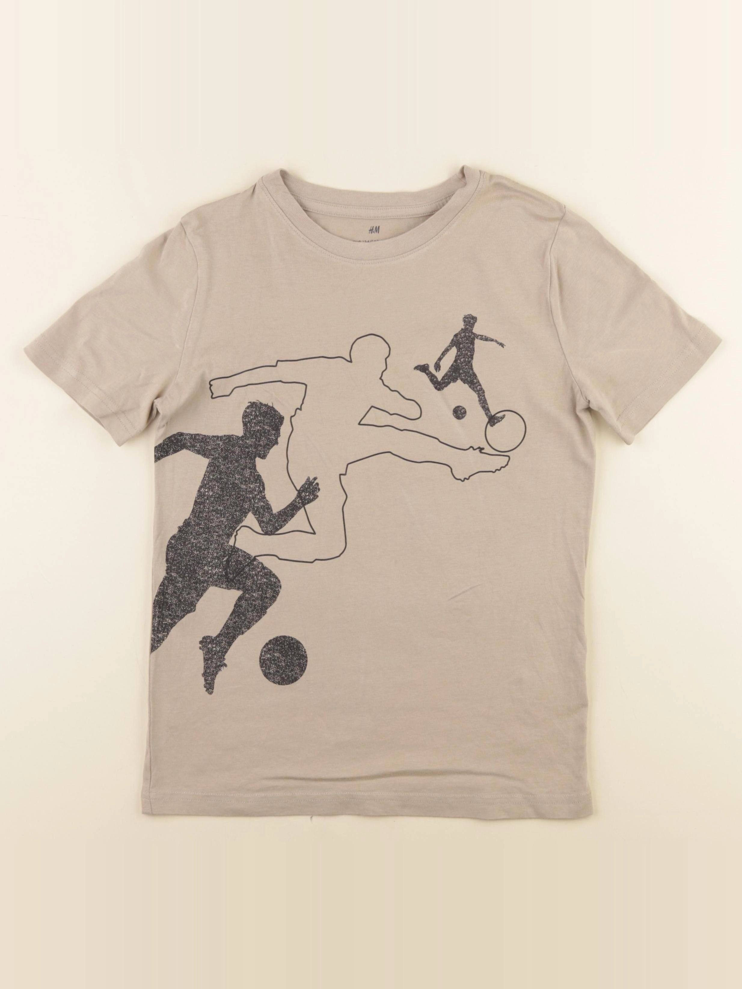 H&M - tee-shirt beige - 8/10 ans