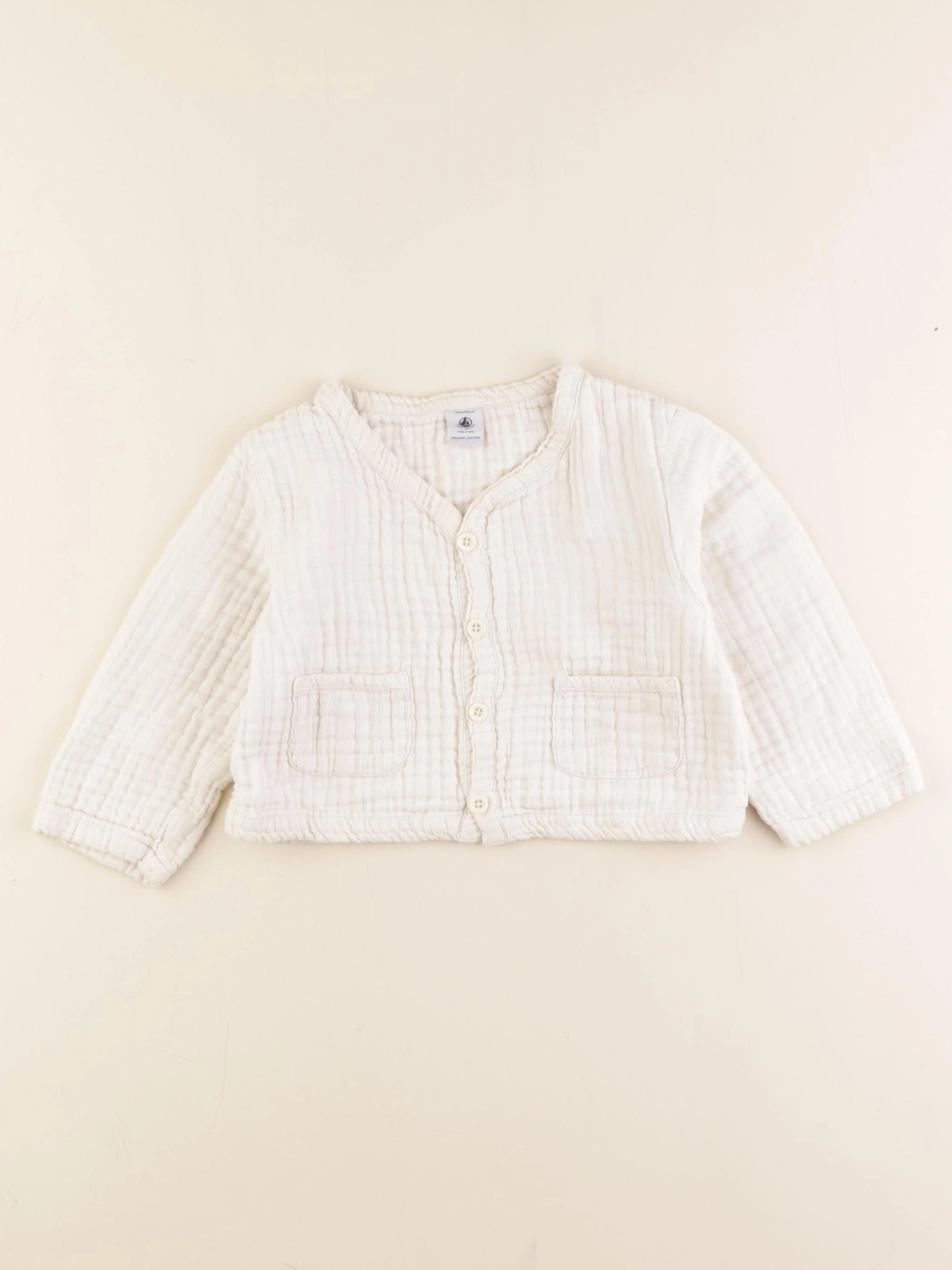 Petit Bateau - chemise blanc - 24 mois