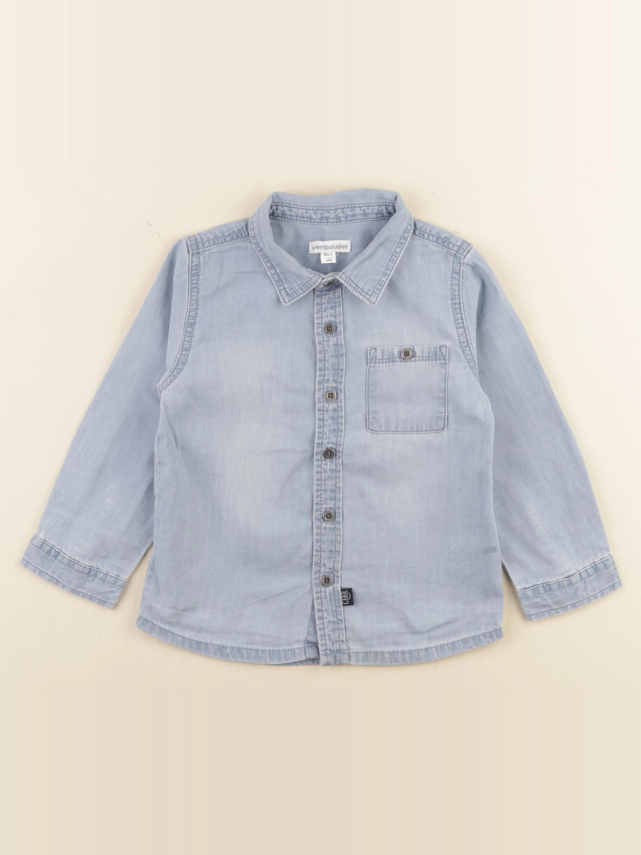 Vertbaudet - chemise bleu - 24 mois