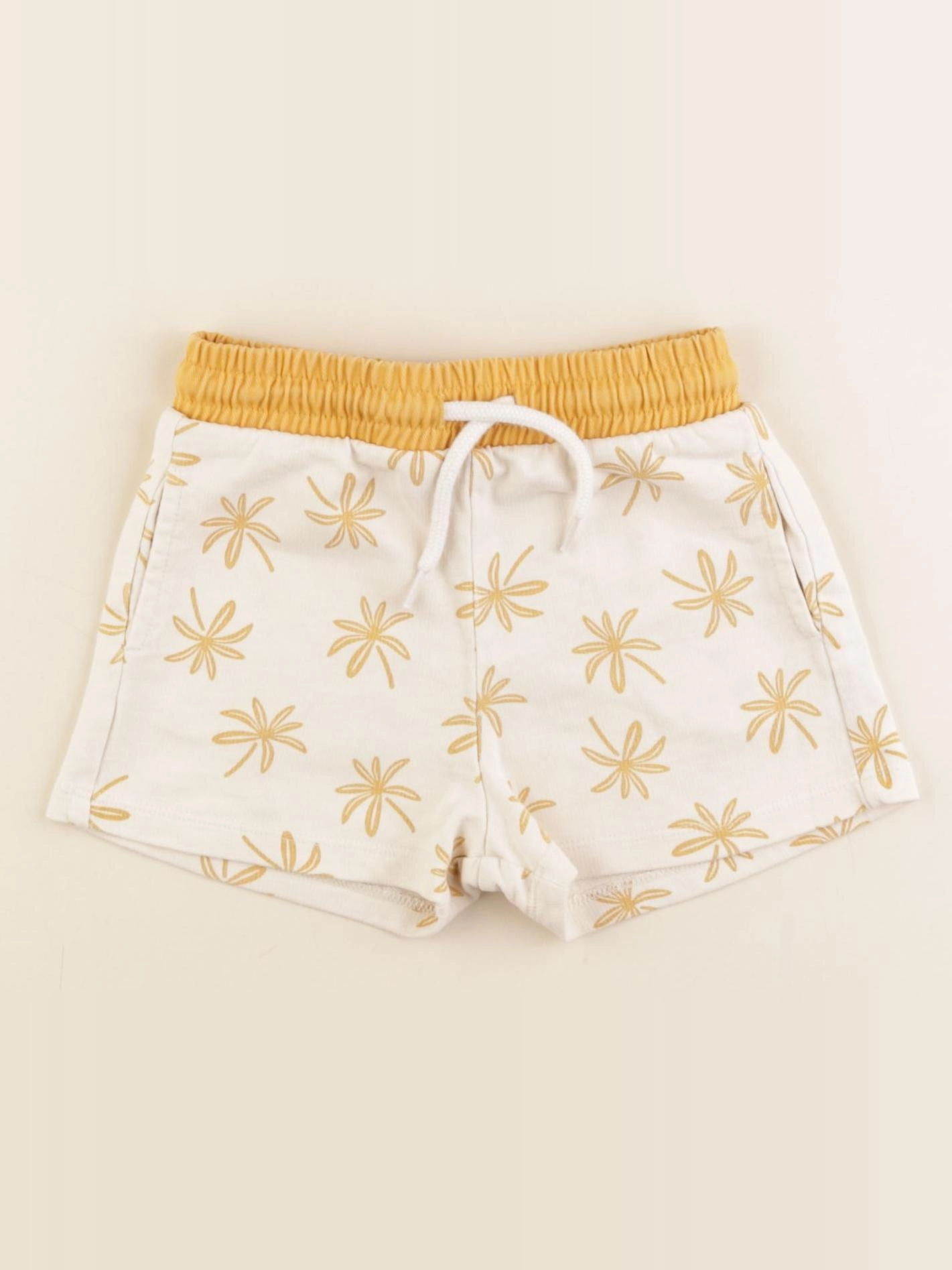 Vertbaudet - short beige, jaune - 18 mois