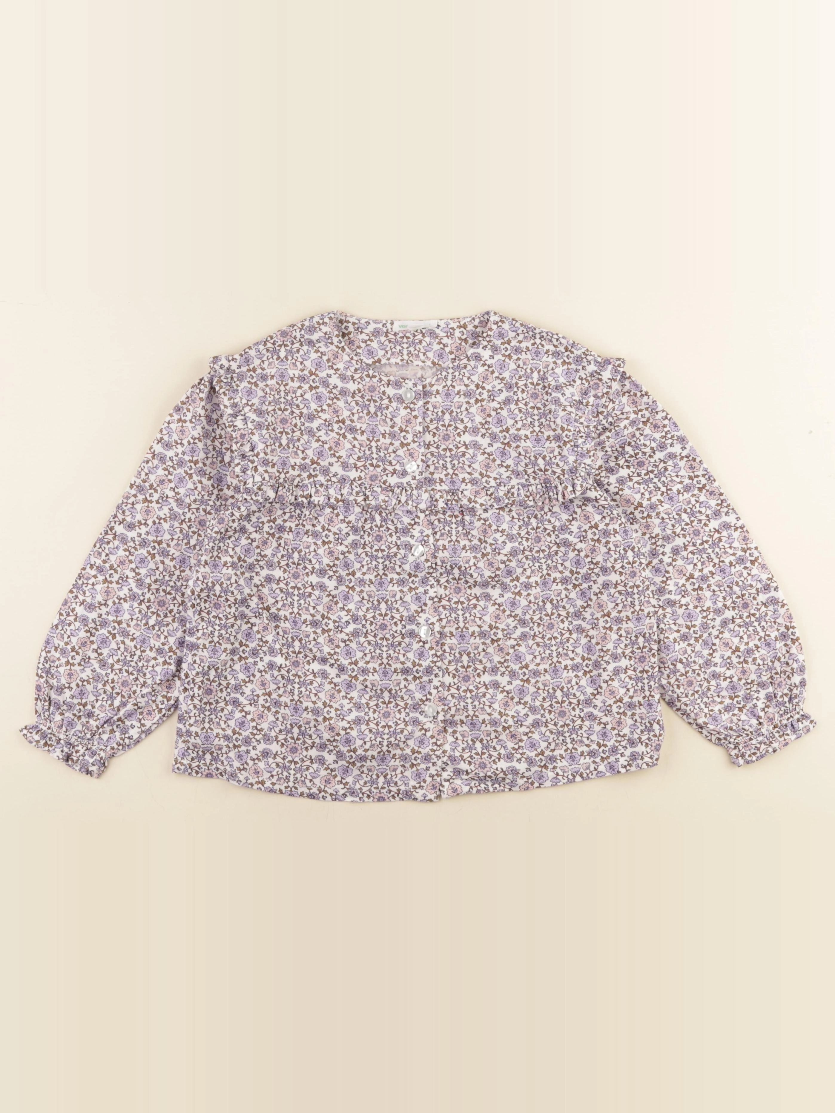 Vertbaudet - blouse blanc, violet - 6 ans