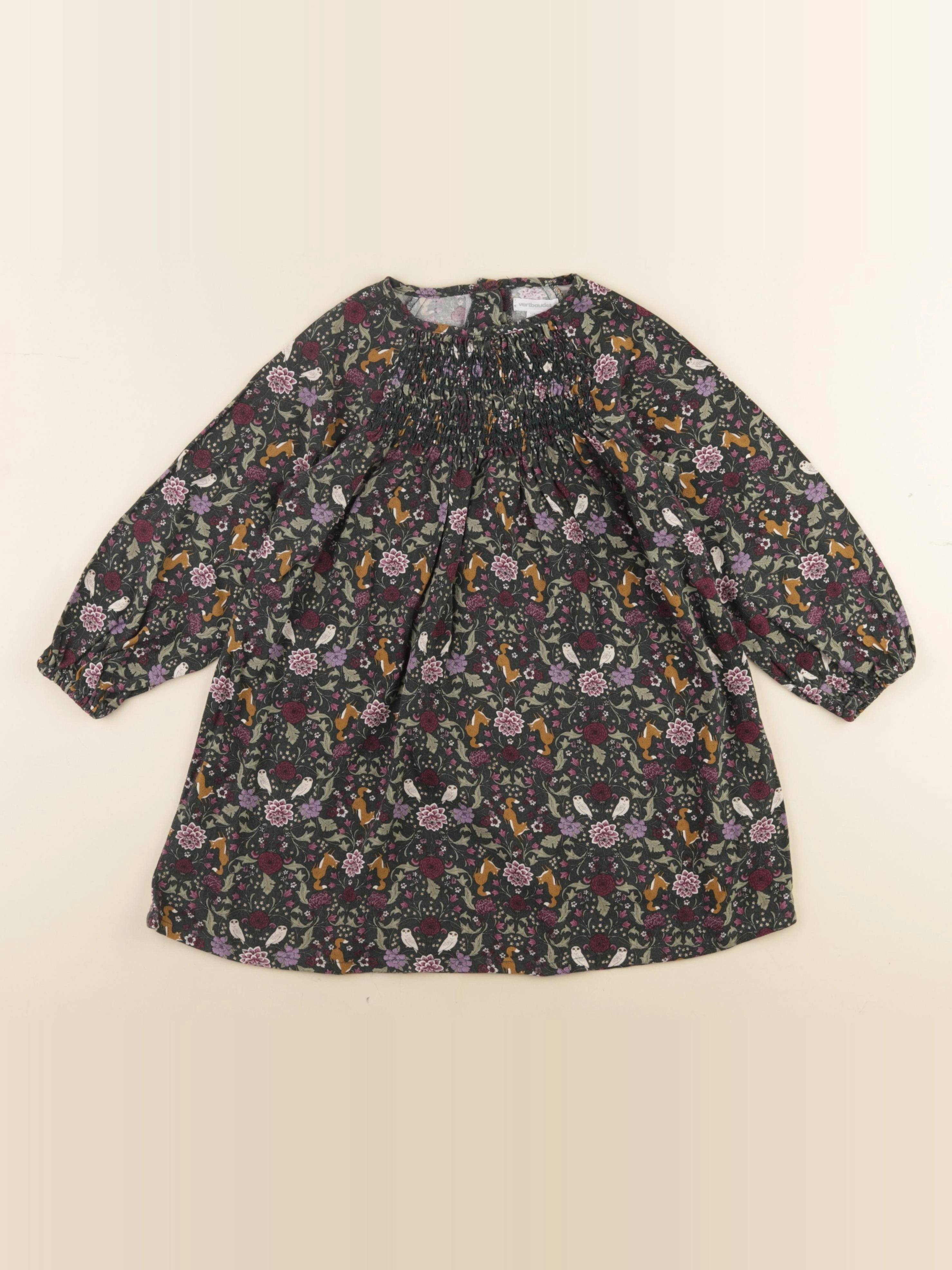 Vertbaudet - robe vert, violet - 4 ans