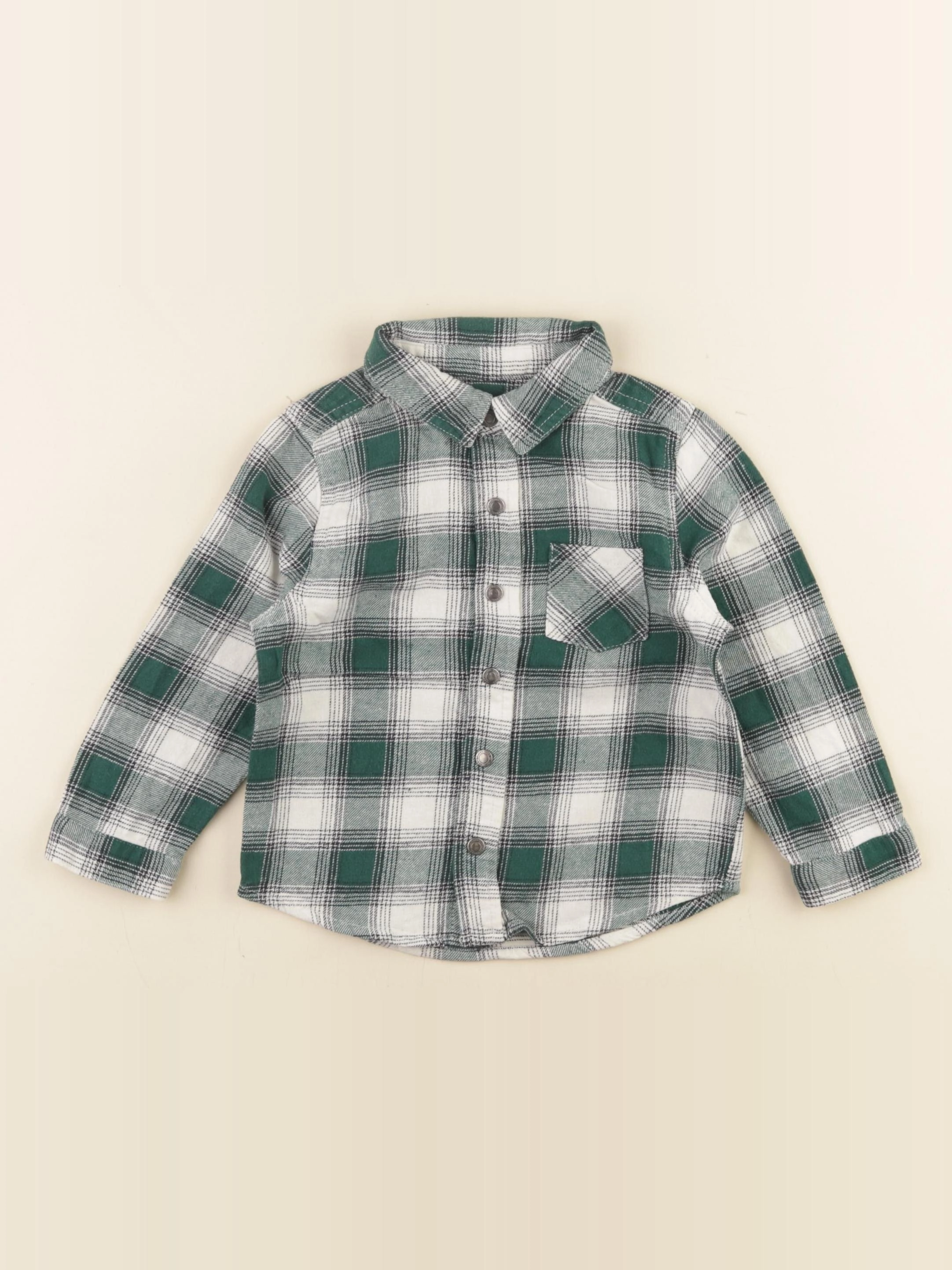 Vertbaudet - chemise blanc, vert - 24 mois