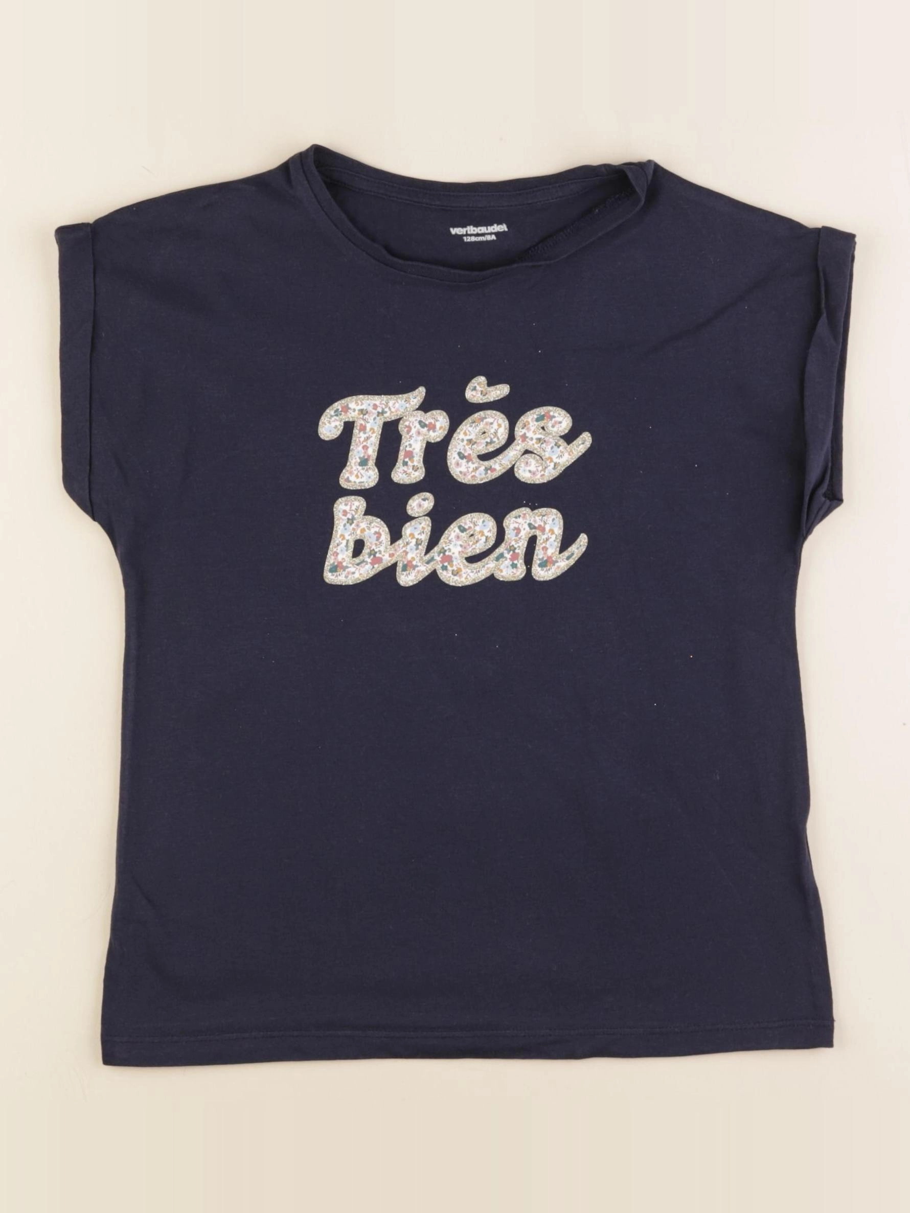 Vertbaudet - tee-shirt bleu - 8 ans
