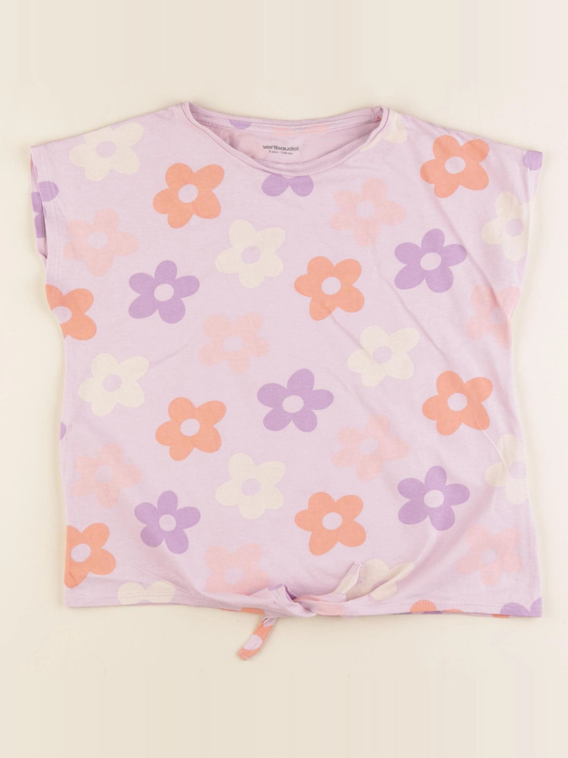 Vertbaudet - tee-shirt rose, violet - 8 ans