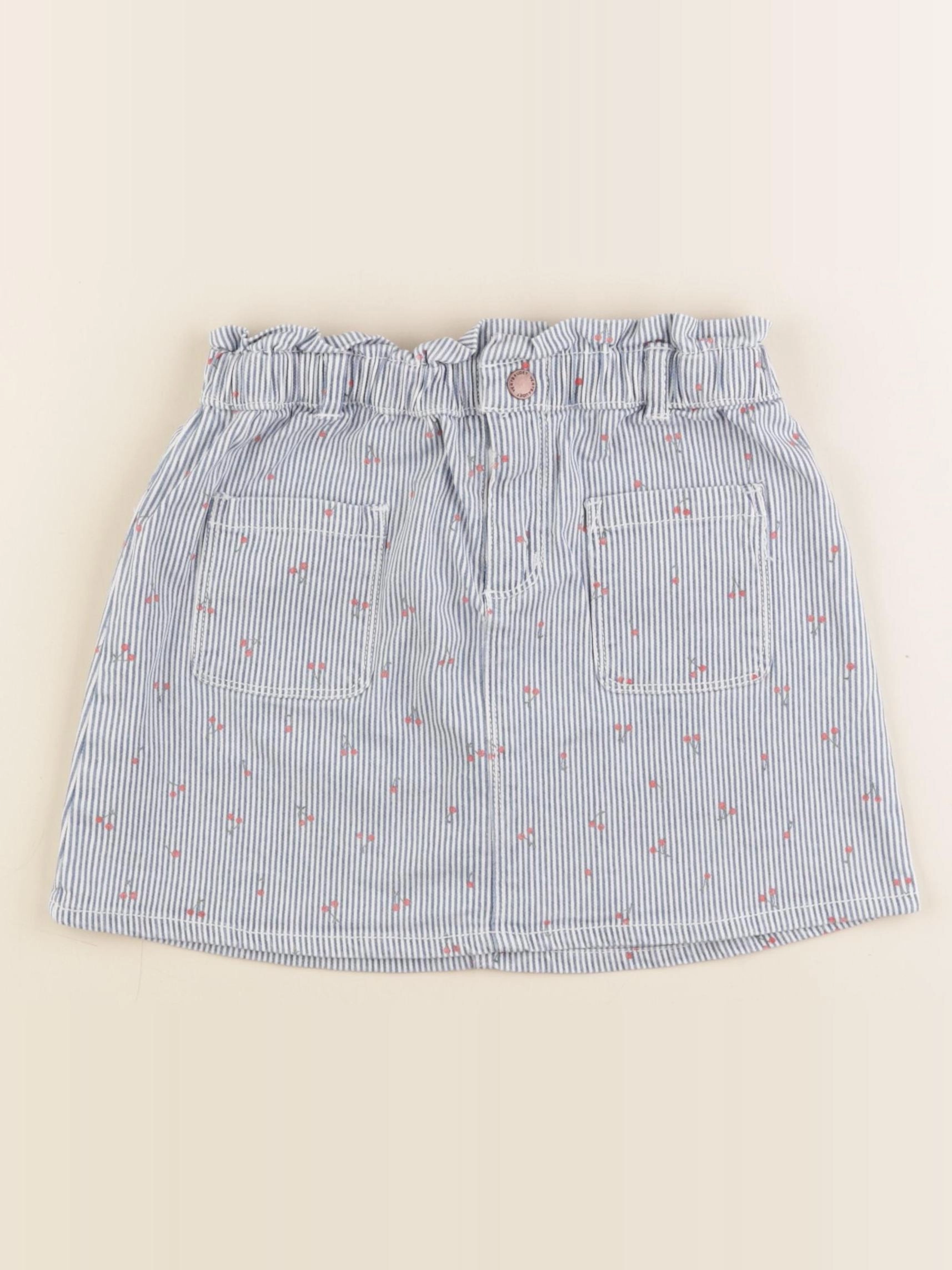 Vertbaudet - jupe bleu, blanc - 8 ans