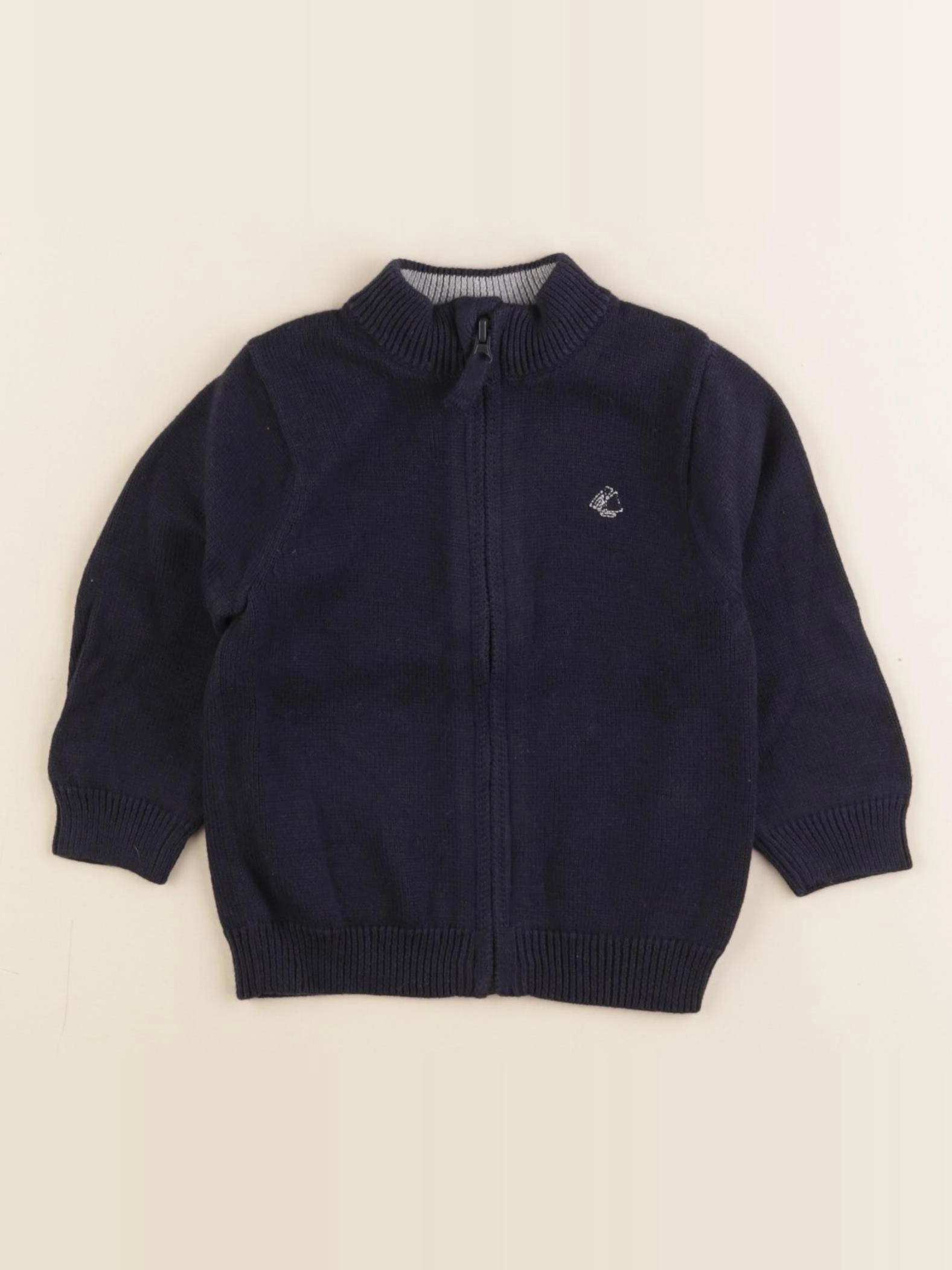 Petit Bateau - gilet bleu - 12 mois