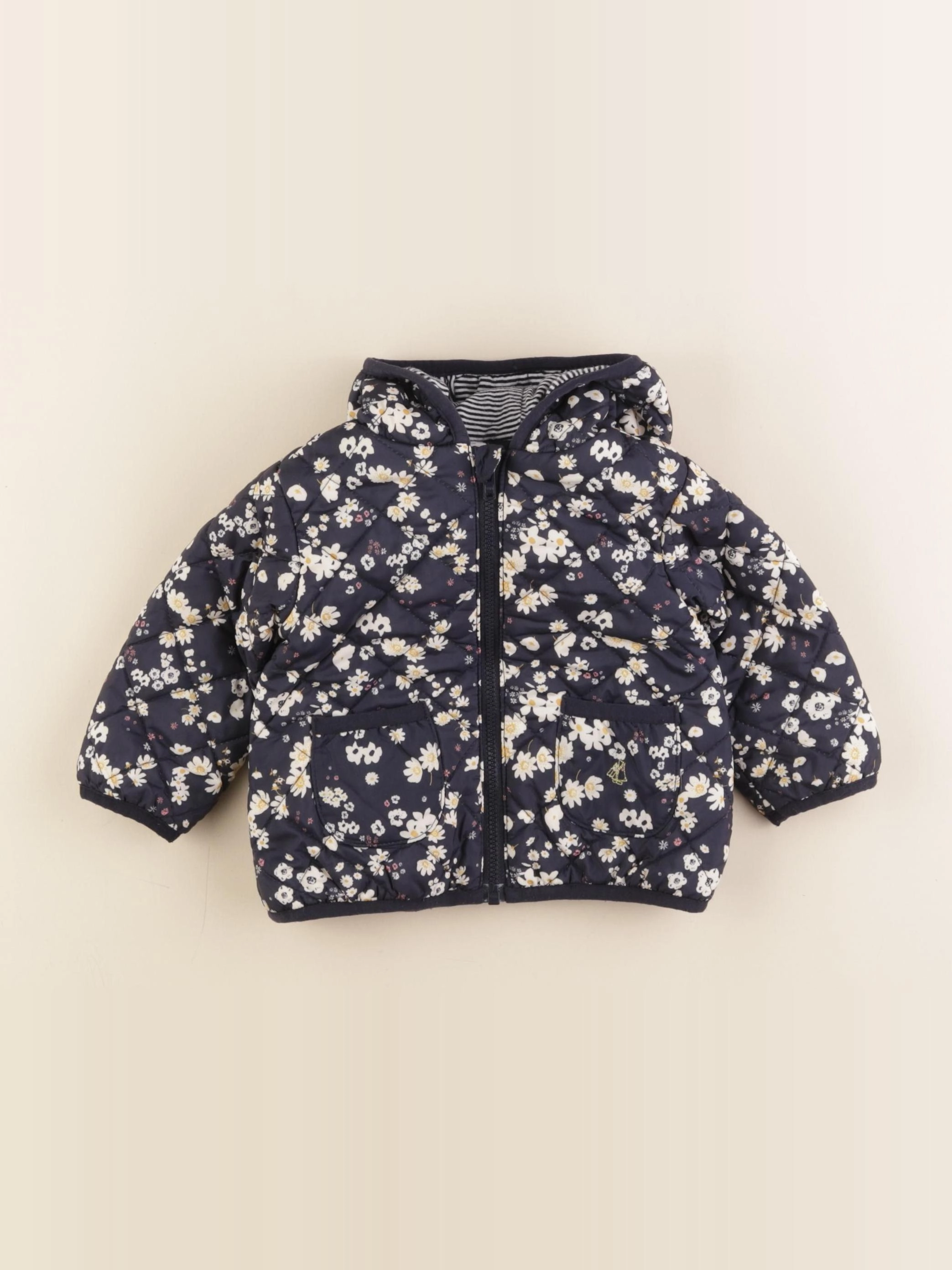 Petit Bateau - doudoune bleu - 6 mois