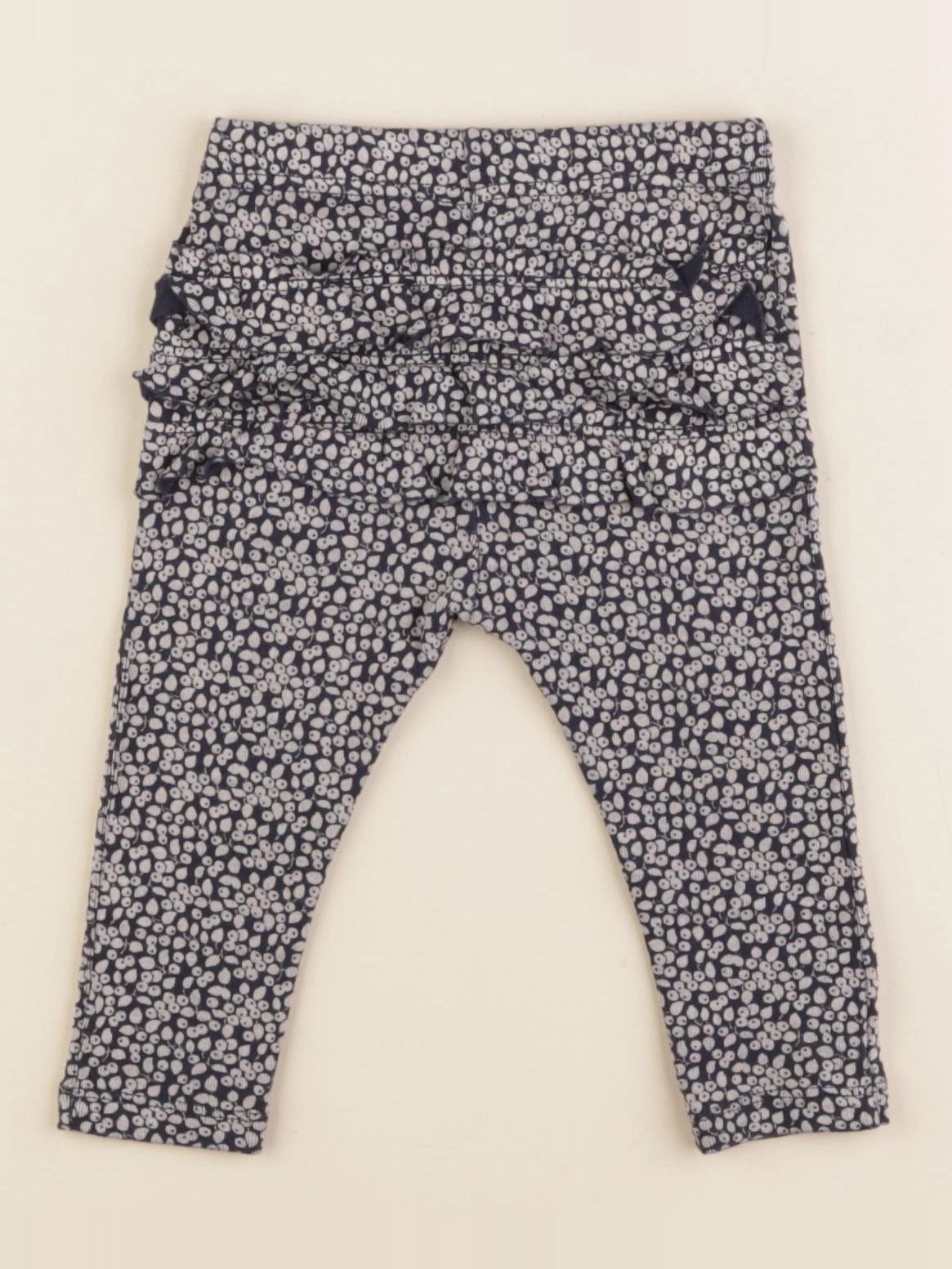 Petit Bateau - legging volants au dos bleu - 6 mois
