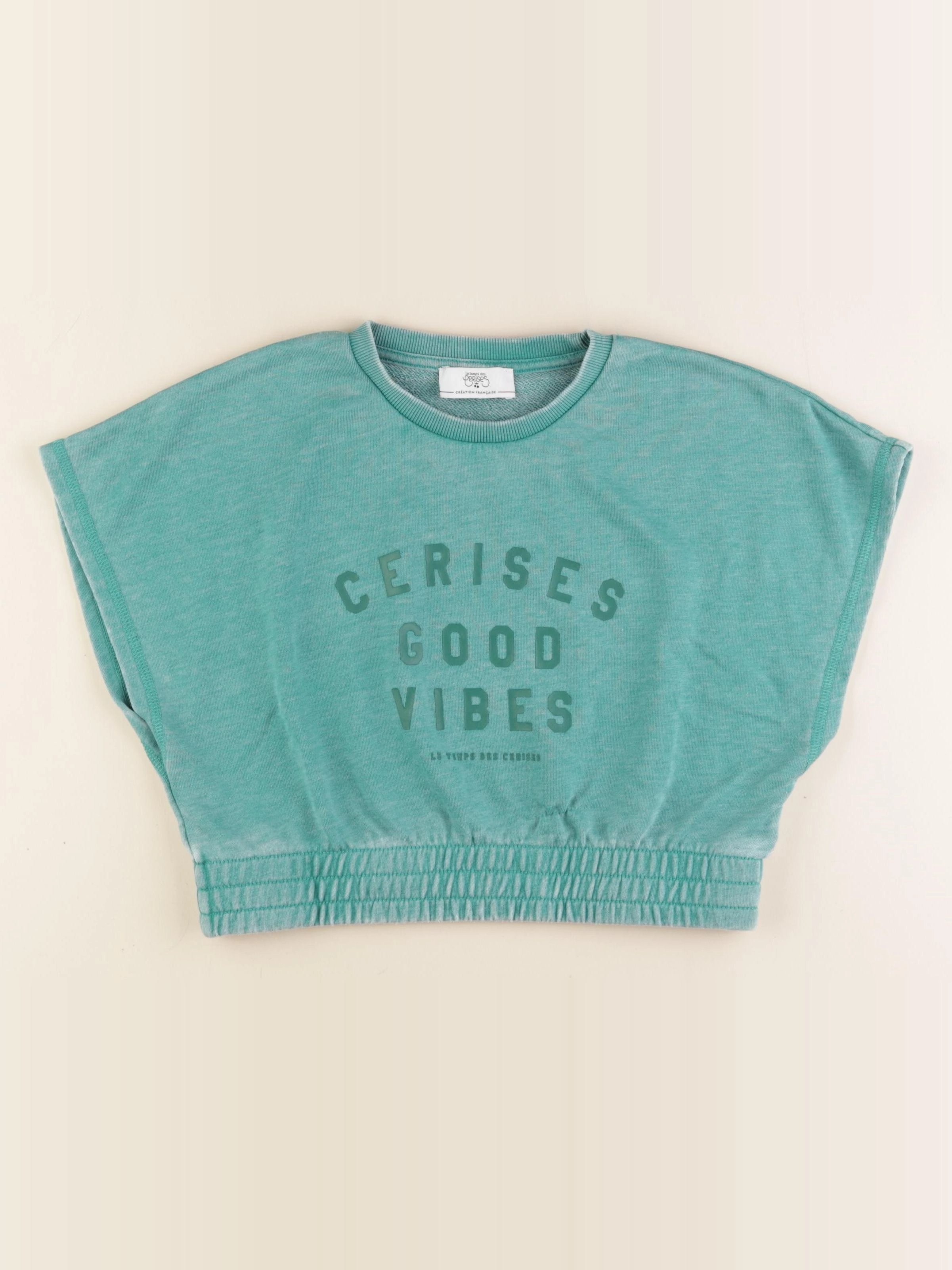 Le temps des cerises  - tee-shirt vert - 12 ans