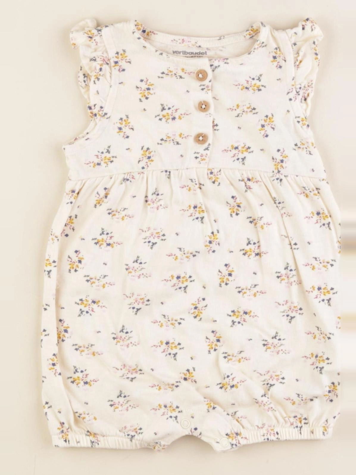 Vertbaudet - combinaison beige - 6 mois