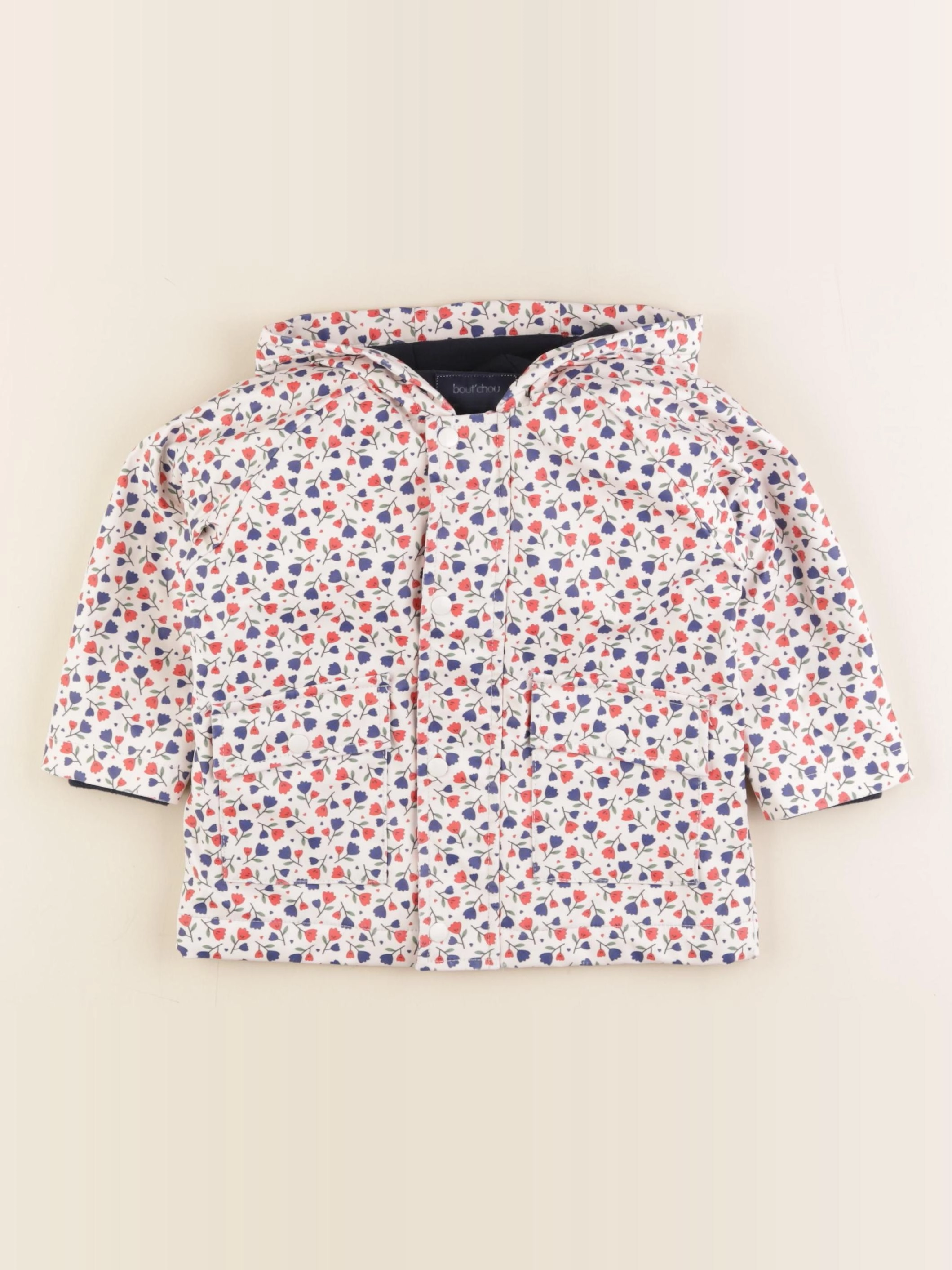 Boutchou - imperméable bleu, rouge - 12 mois