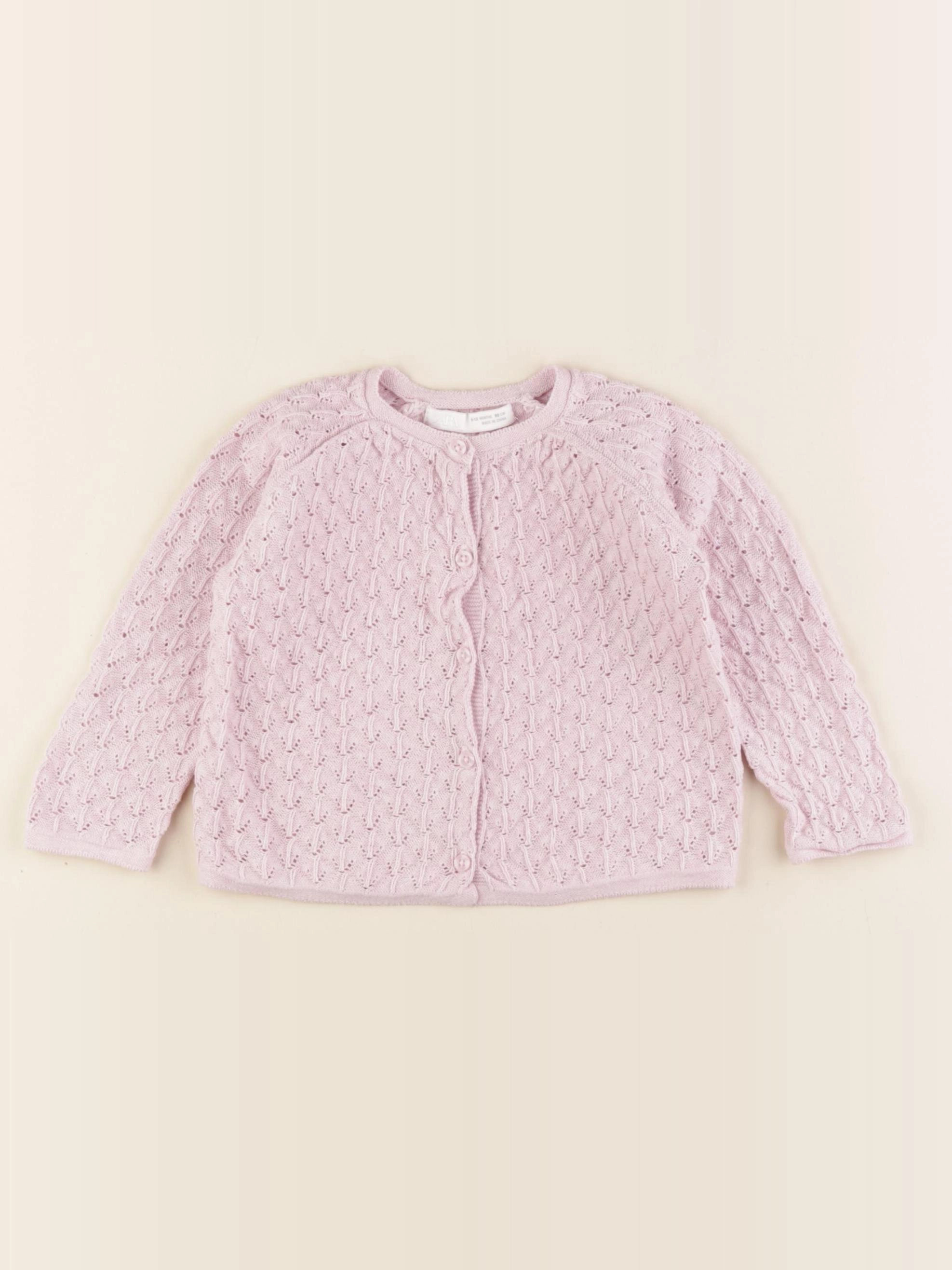 Zara - gilet rose - 9/12 mois