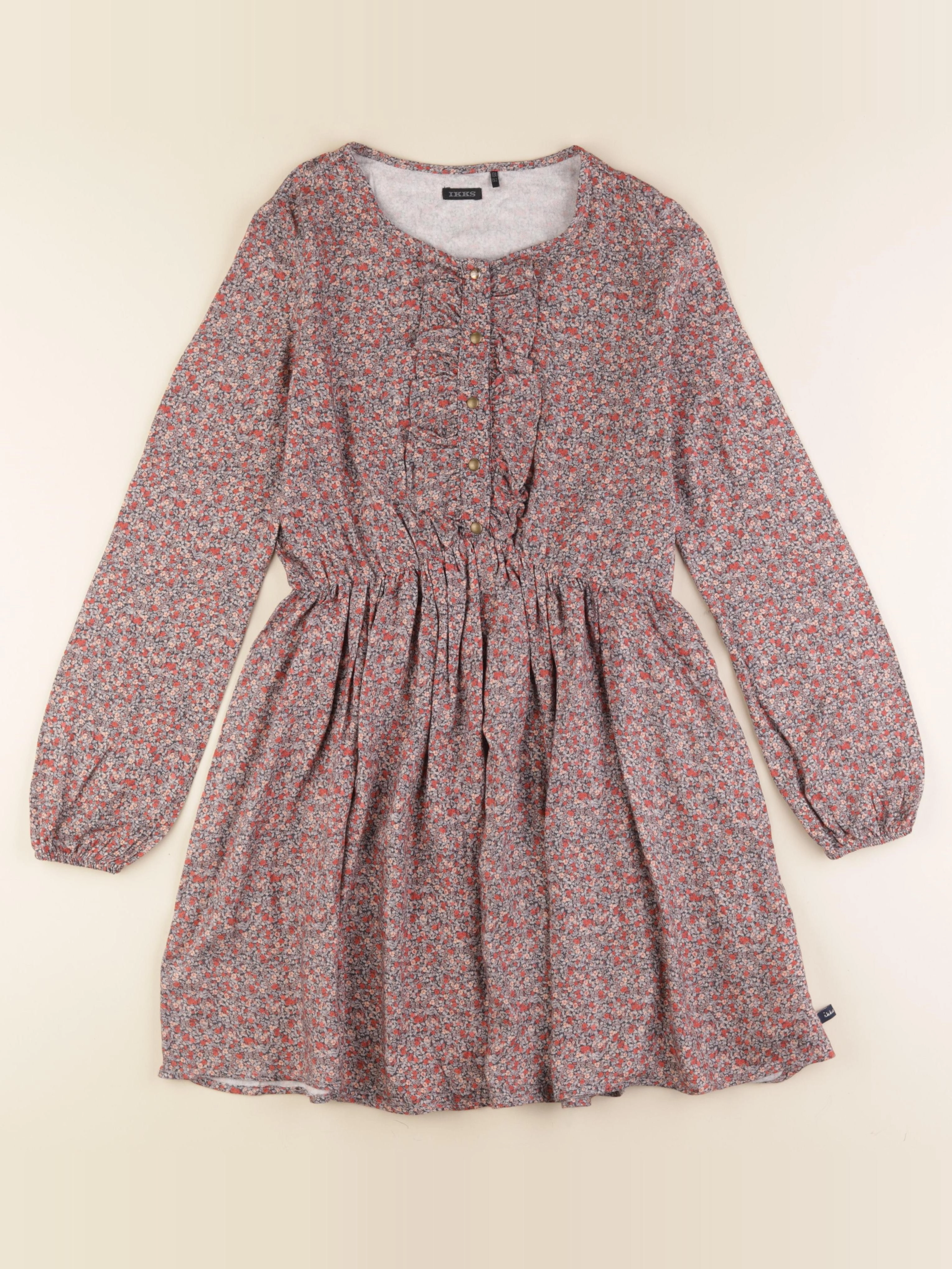 IKKS - robe orange, gris - 12 ans