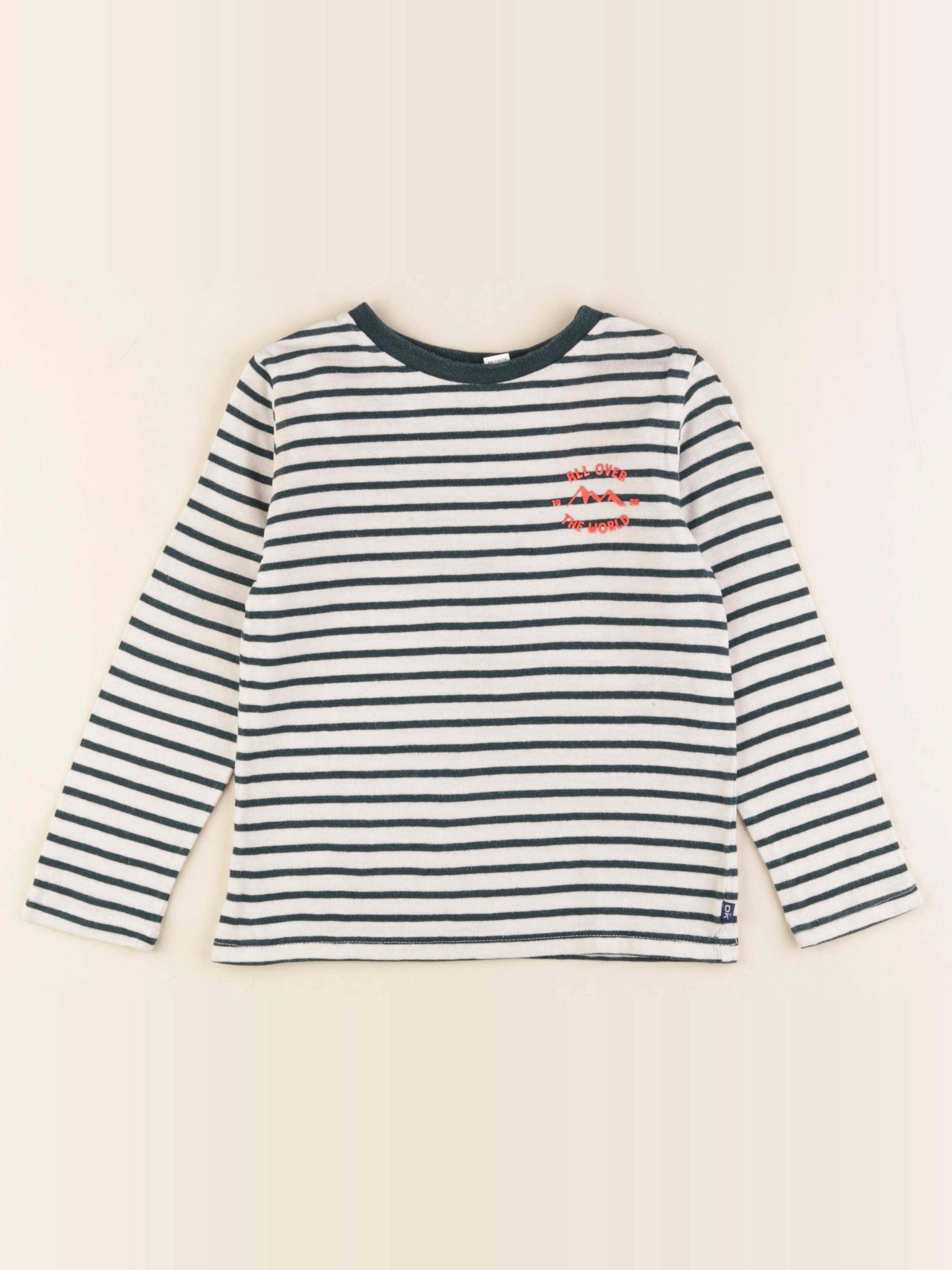 Okaidi - tee-shirt blanc, vert - 4 ans