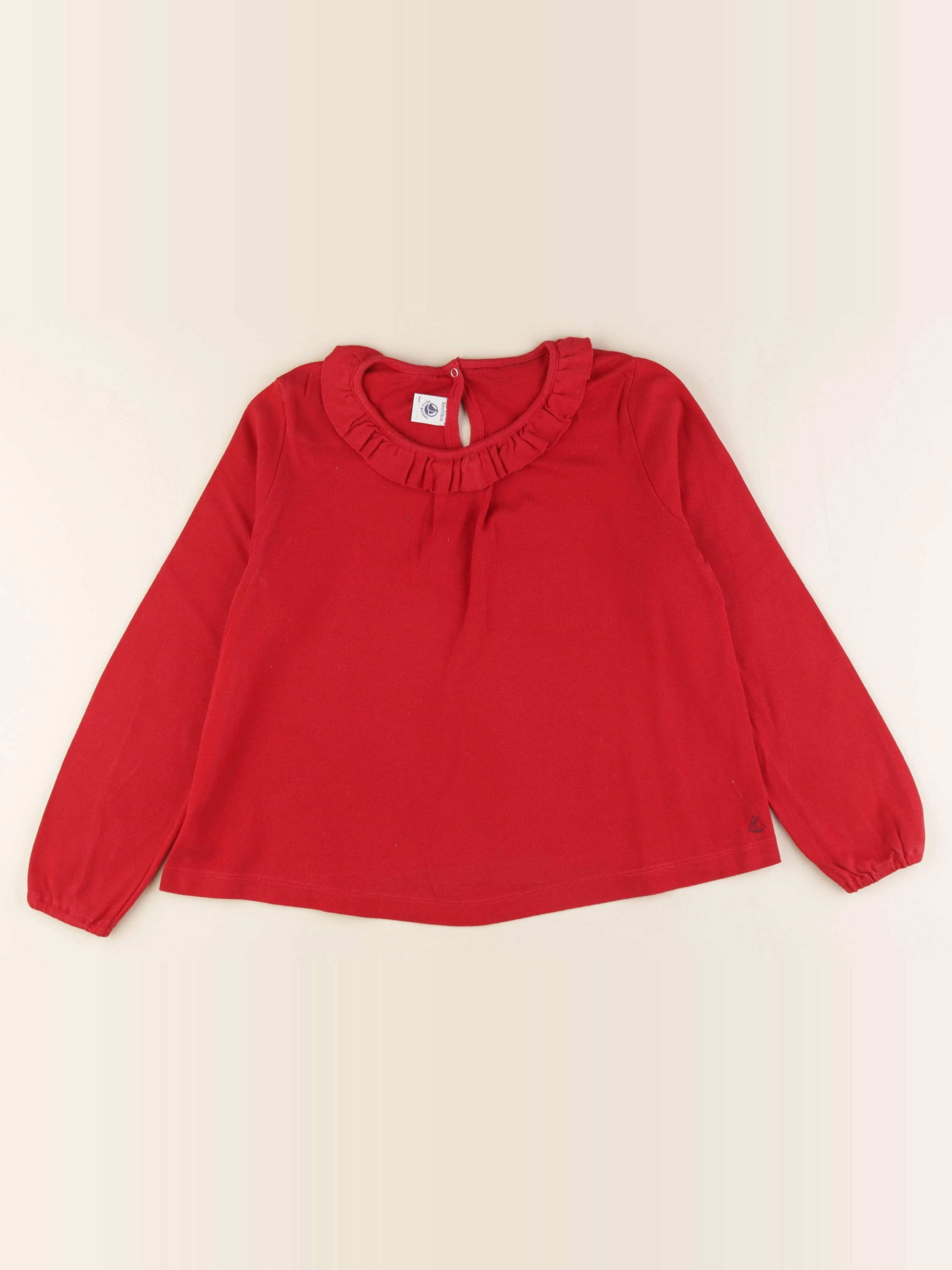 Petit Bateau - tee-shirt rouge - 8 ans