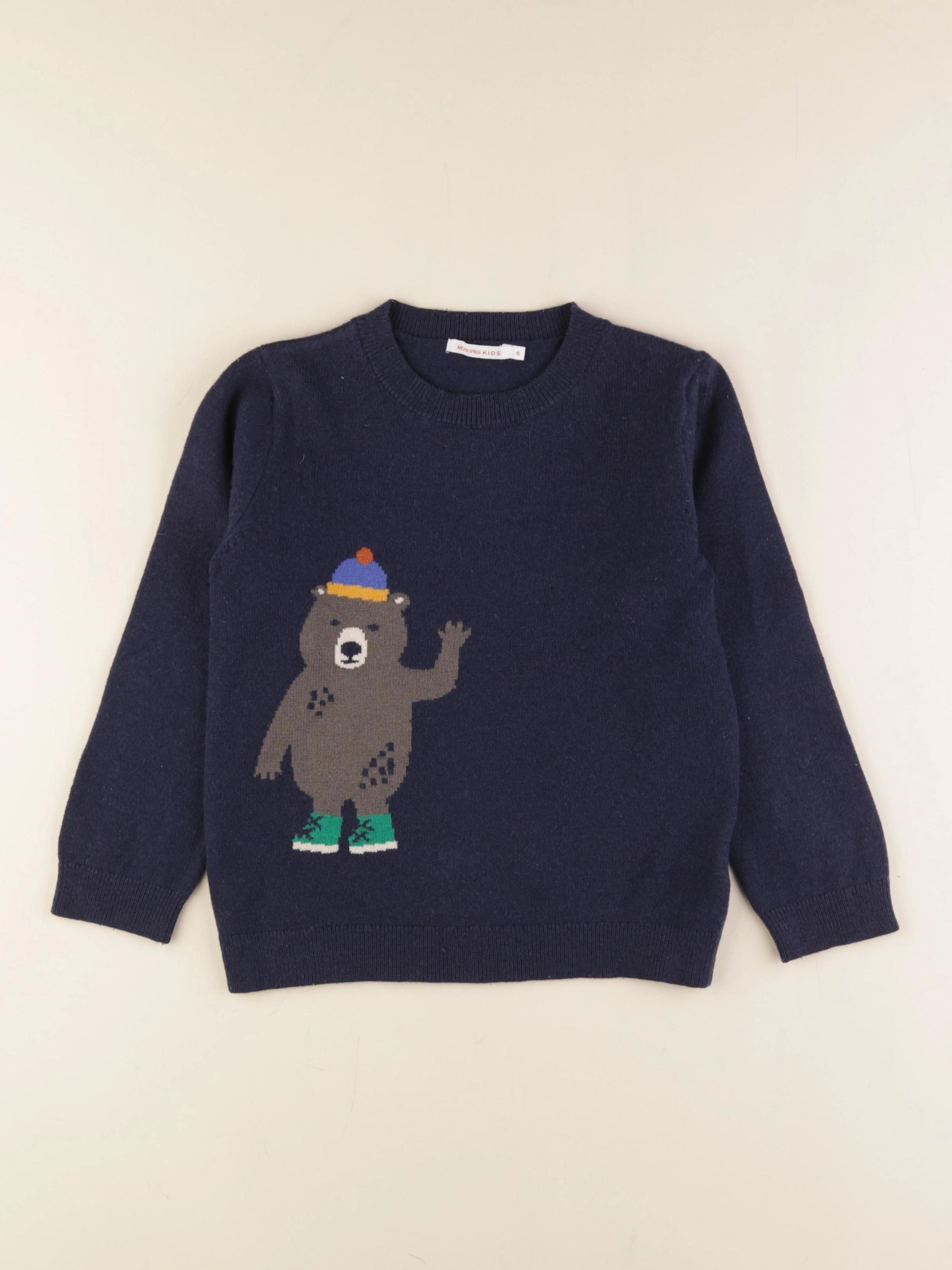 Monoprix - pull bleu - 6 ans