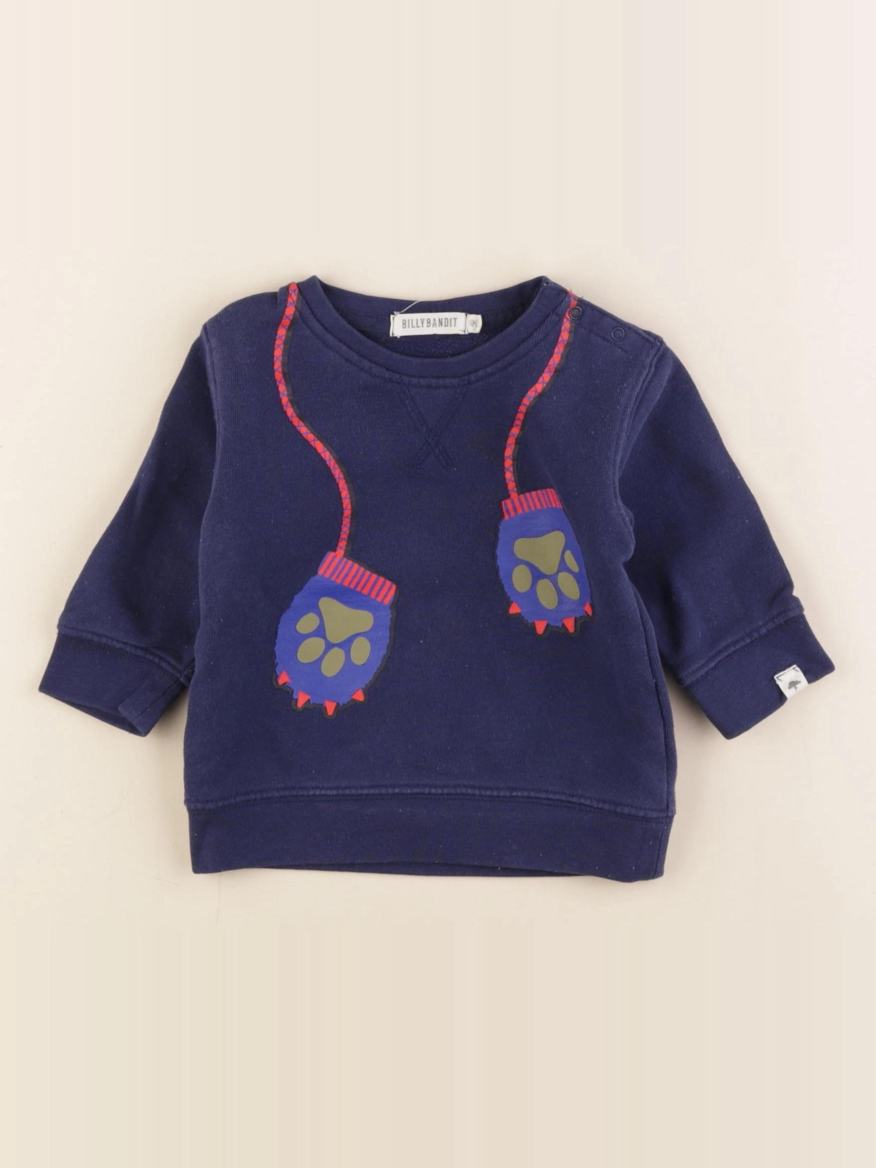 Billy Bandit - sweat bleu - 6 mois