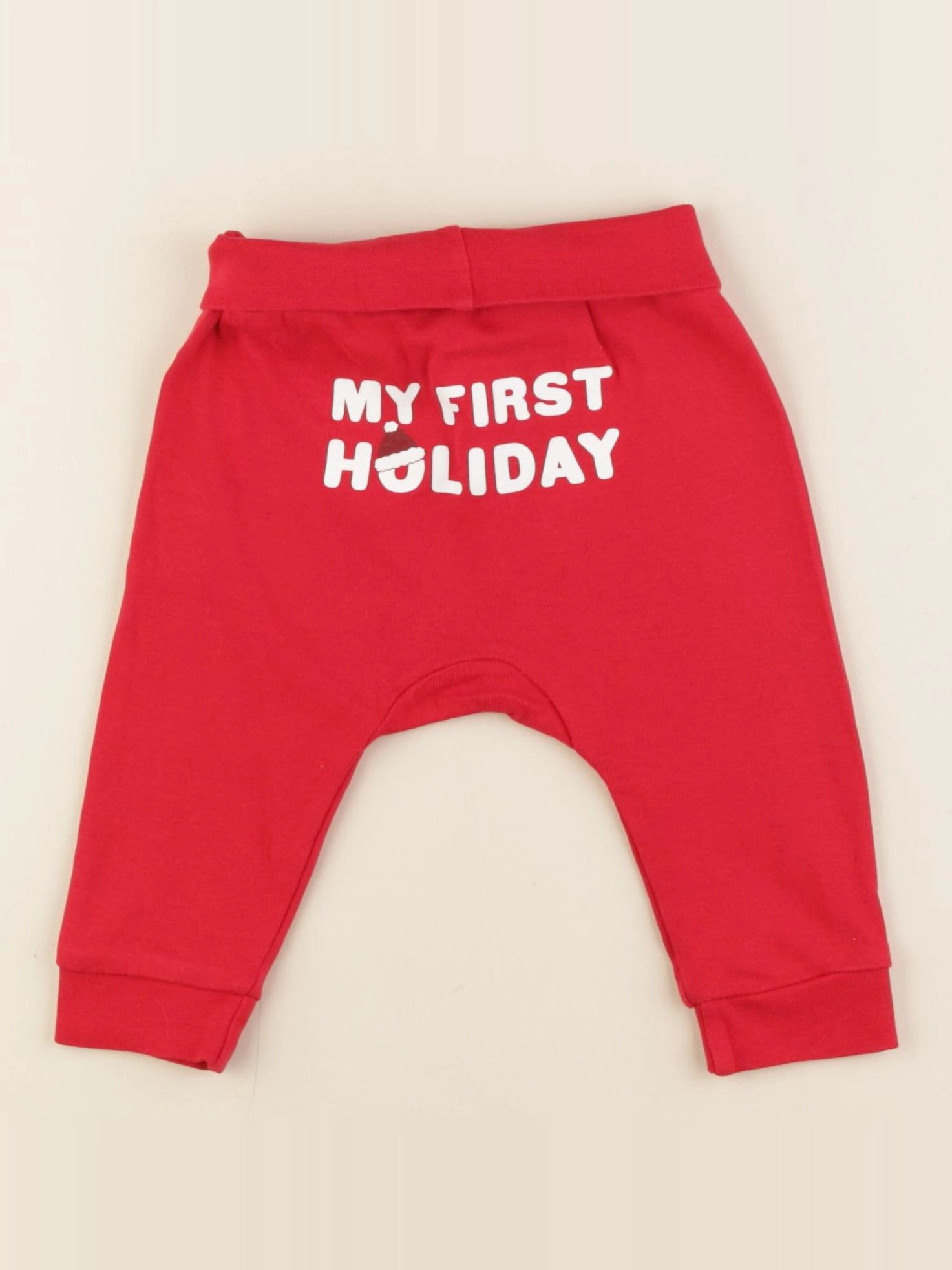 H&M - sarouel imprimé dos rouge - 4/6 mois