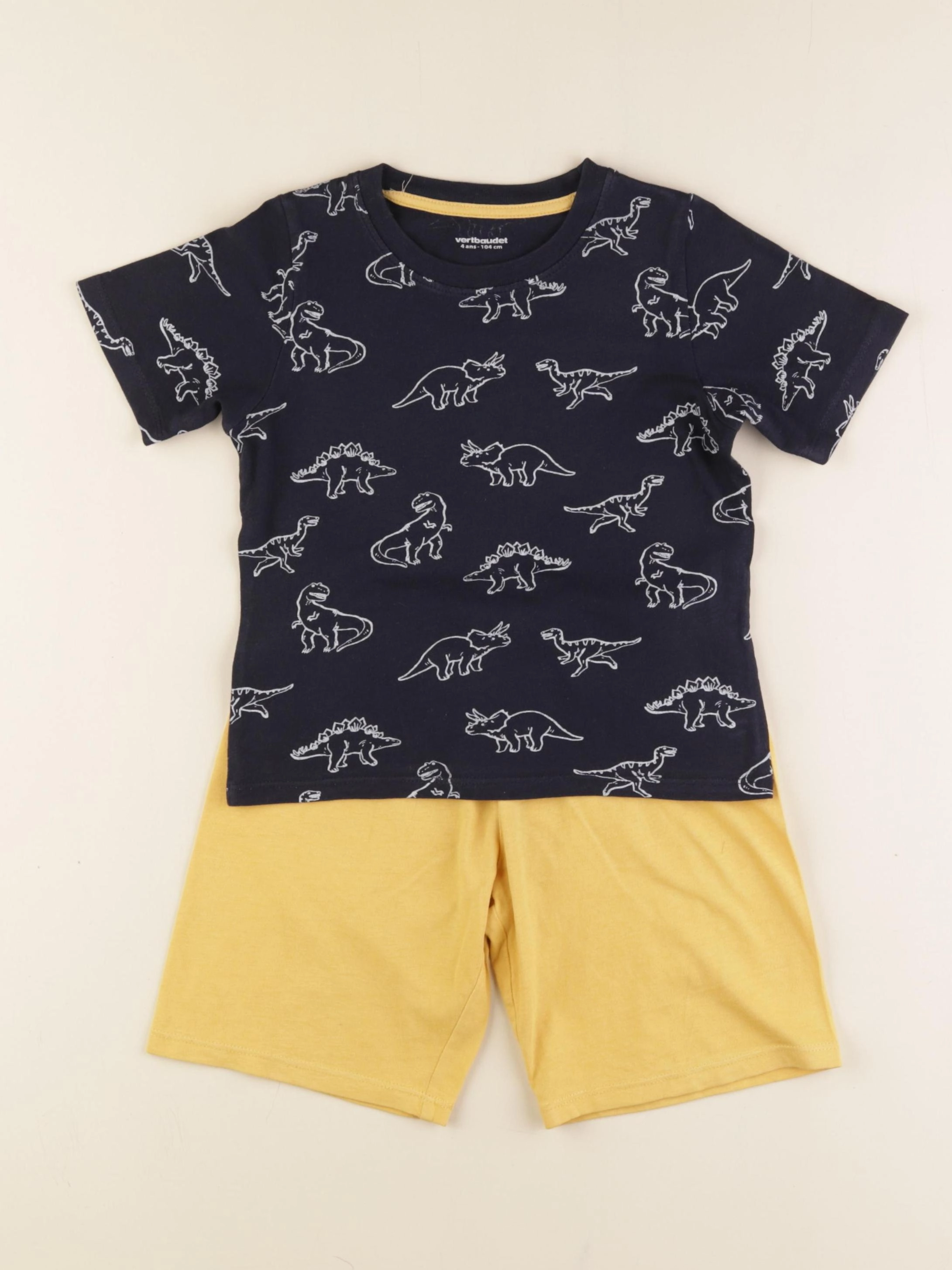 Vertbaudet - pyjama coton bleu, jaune - 4 ans