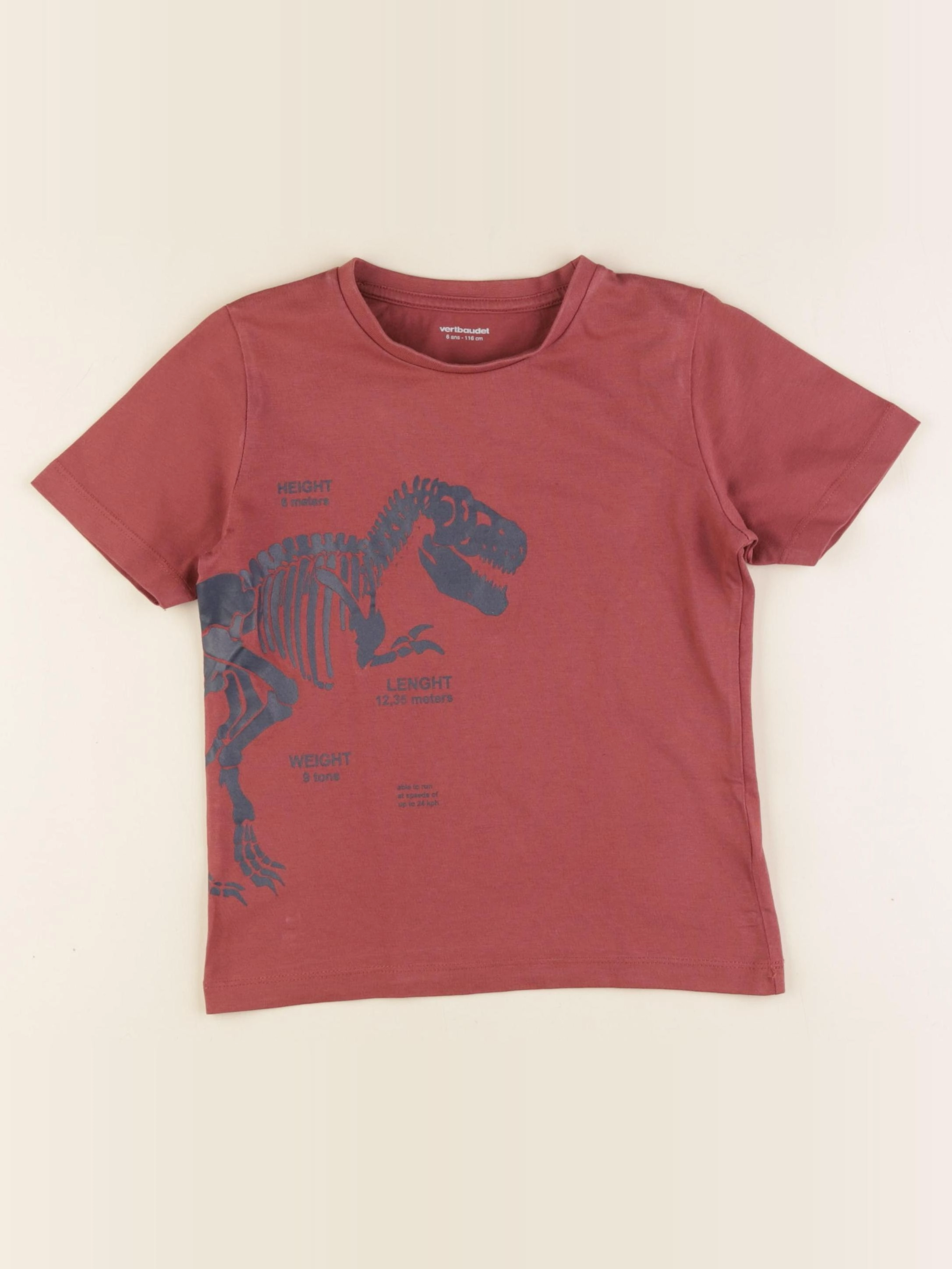 Vertbaudet - tee-shirt rouge - 6 ans