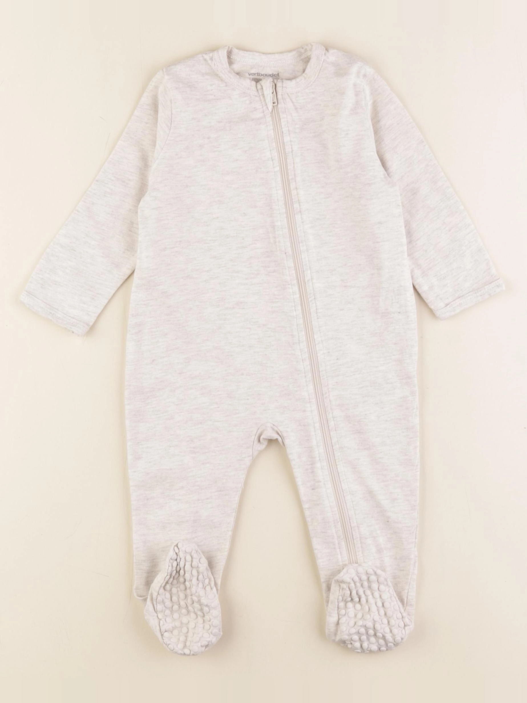 Vertbaudet - pyjama coton beige - 9 mois