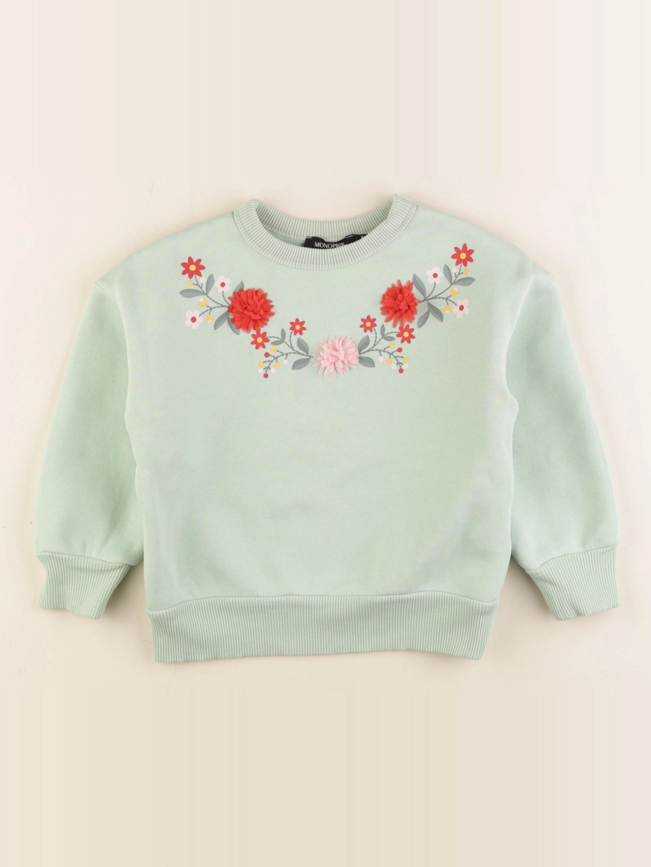 Monoprix - sweat vert - 5 ans