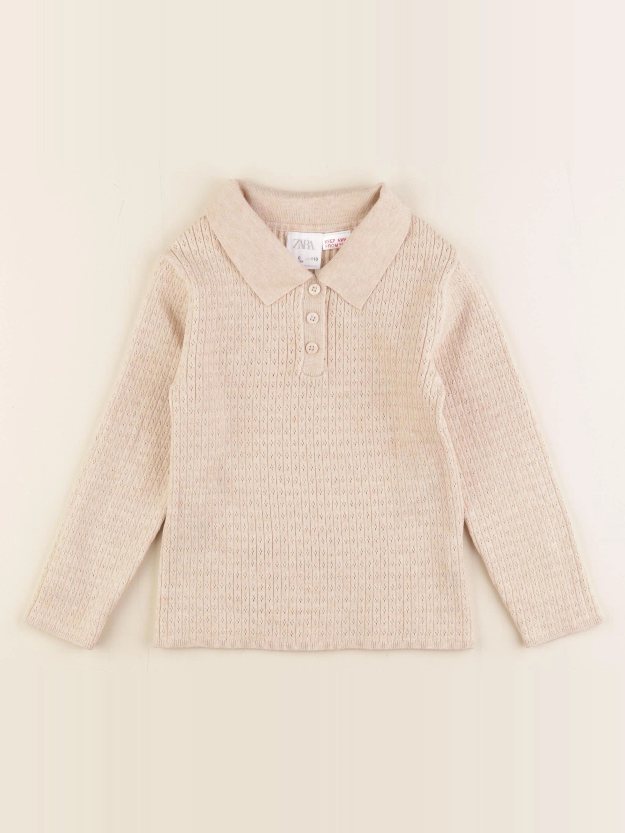 Zara - pull beige - 6 ans