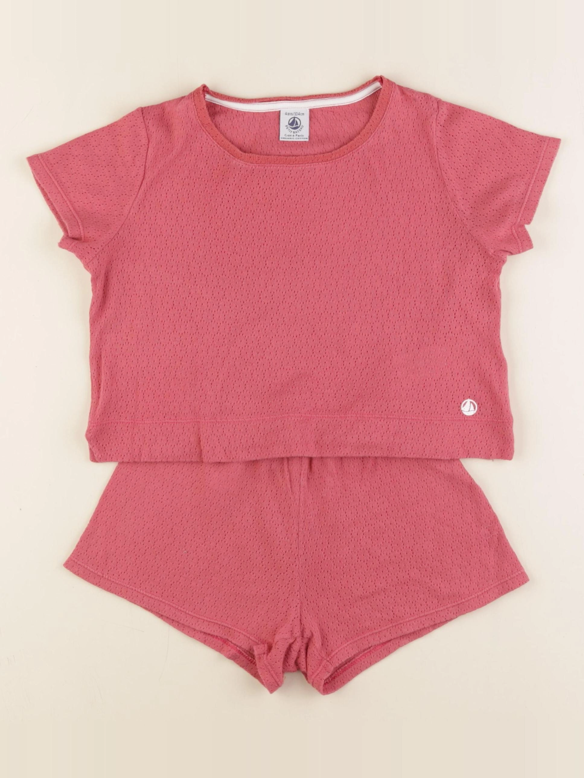 Petit Bateau - pyjama coton rose - 4 ans