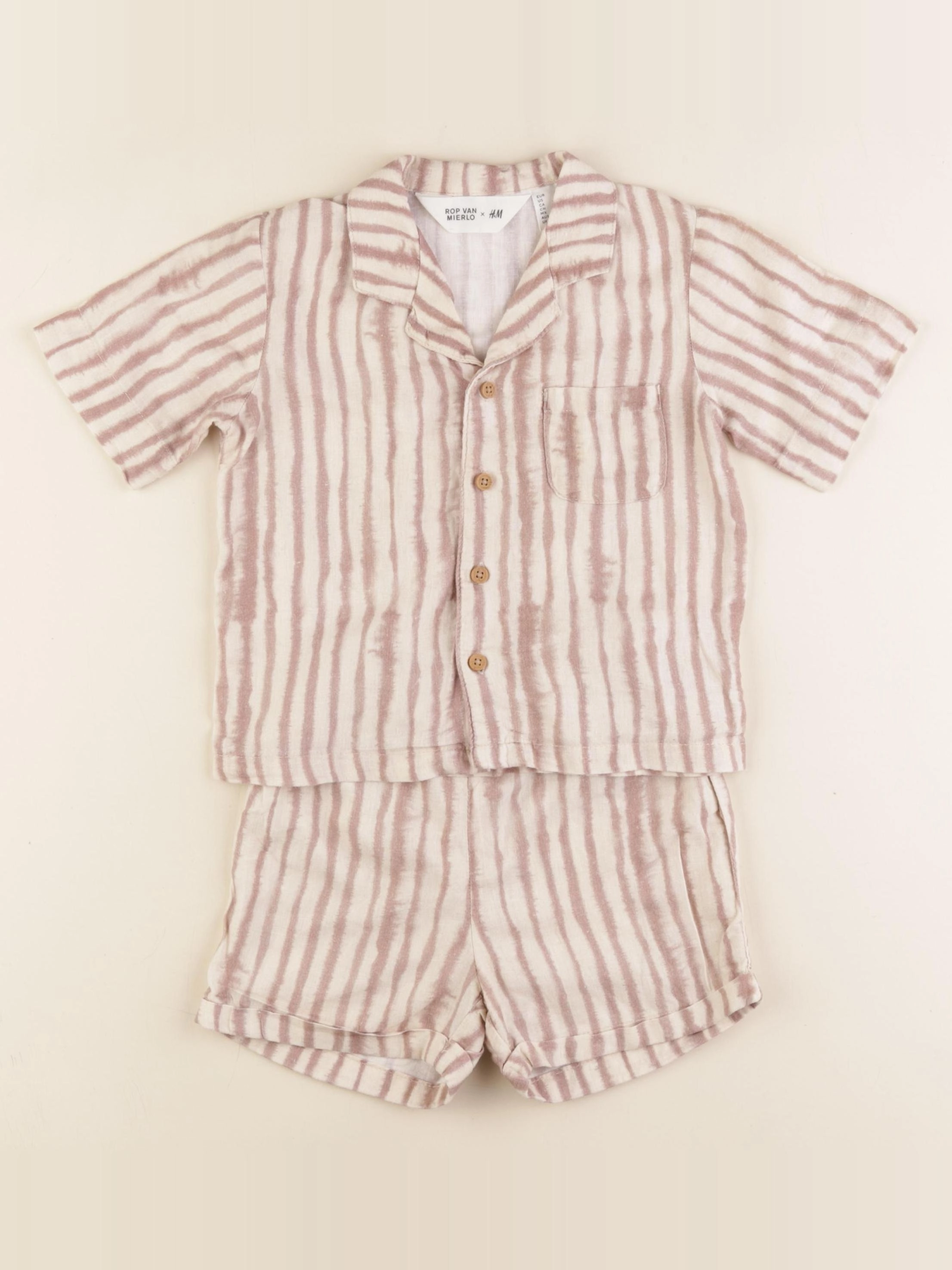 H&M - ensemble beige - 12/18 mois