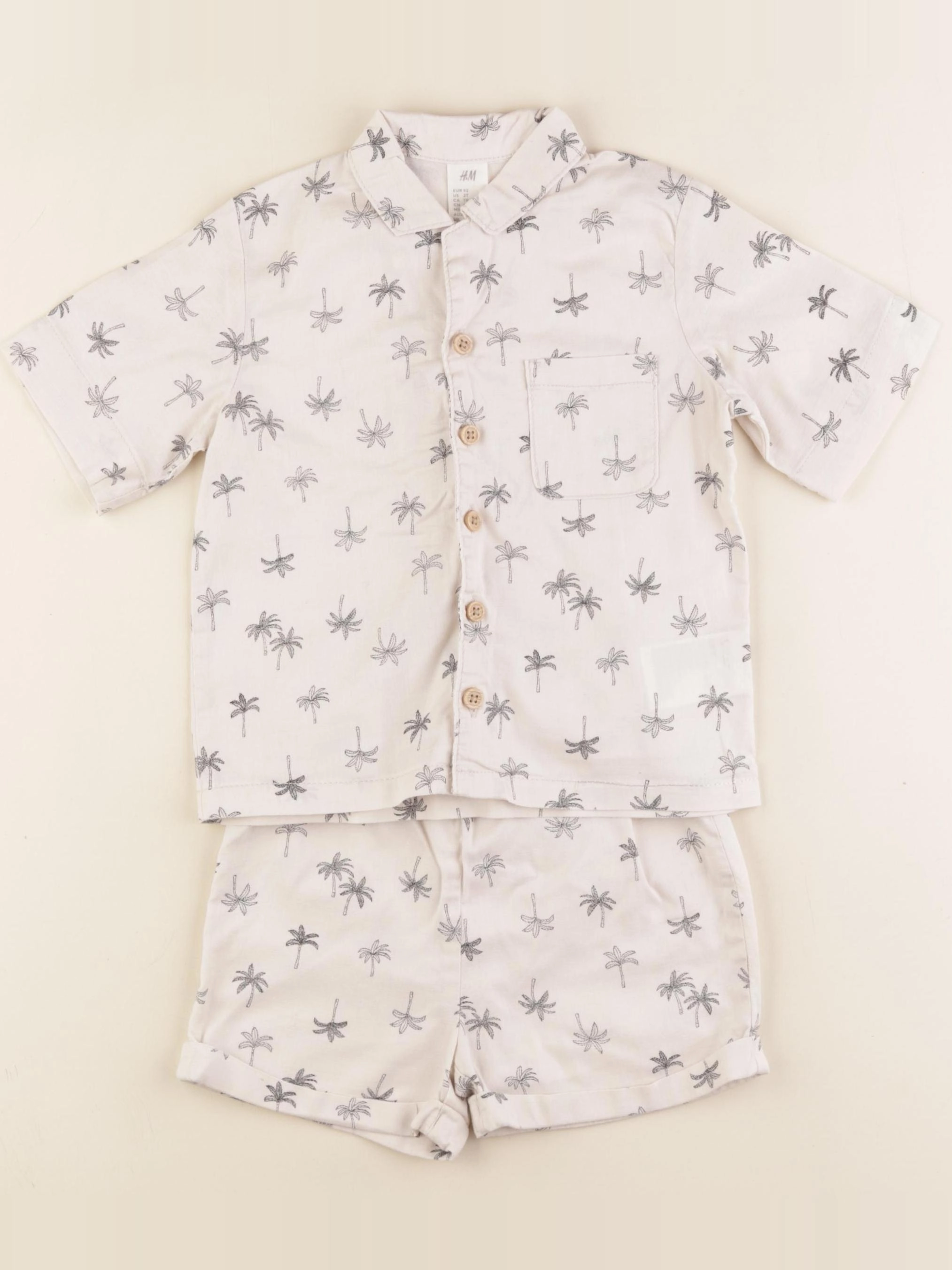 H&M - ensemble beige, noir - 18 mois à 2 ans