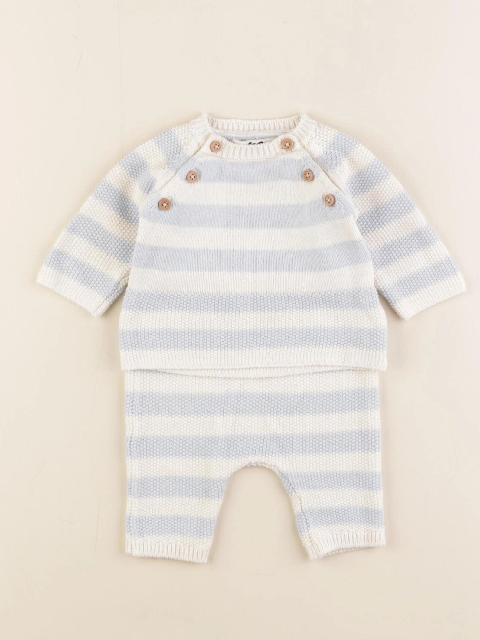 Cyrillus - ensemble blanc, bleu - 0 mois