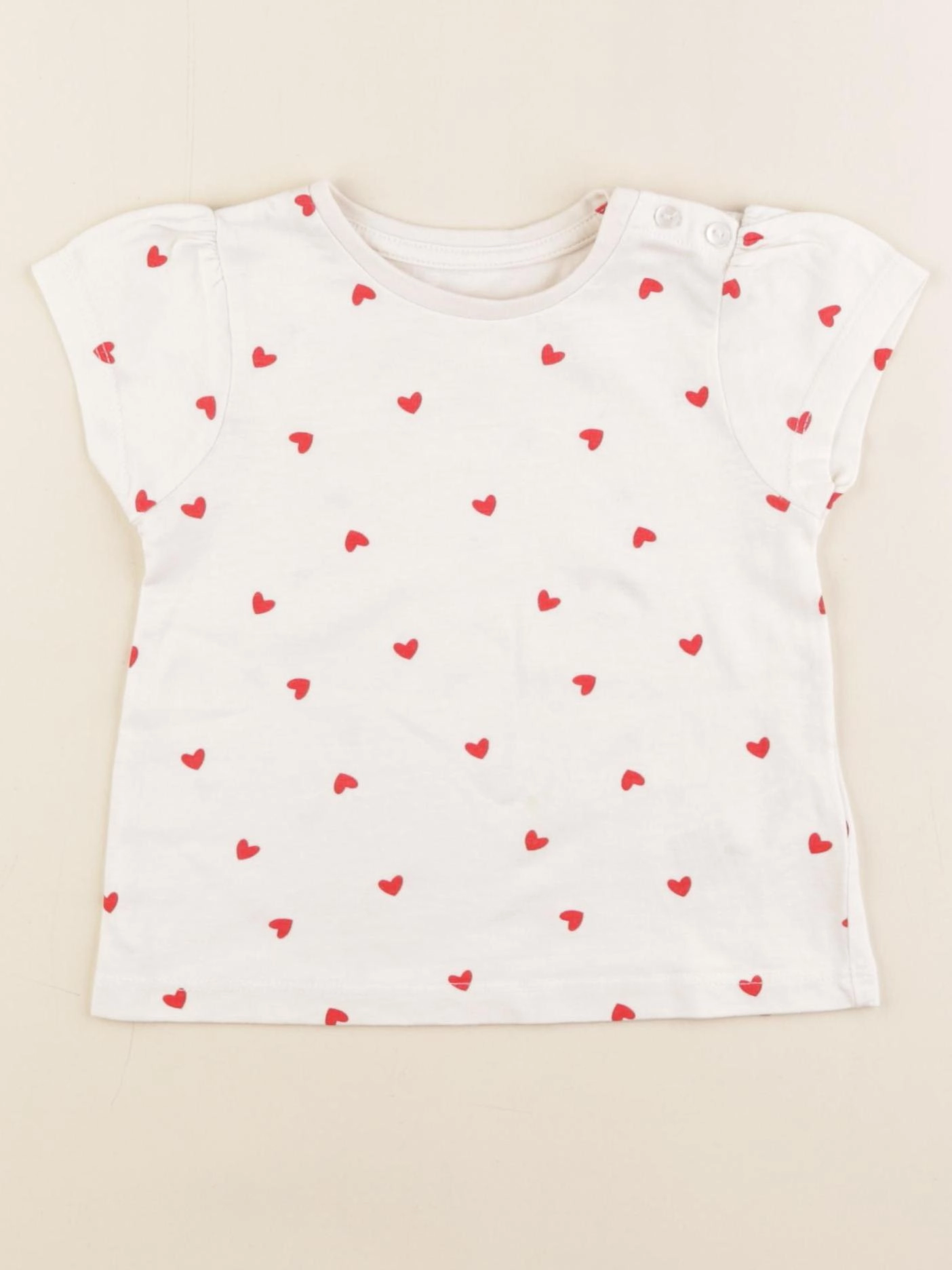 Vertbaudet - tee-shirt blanc, rouge - 18 mois