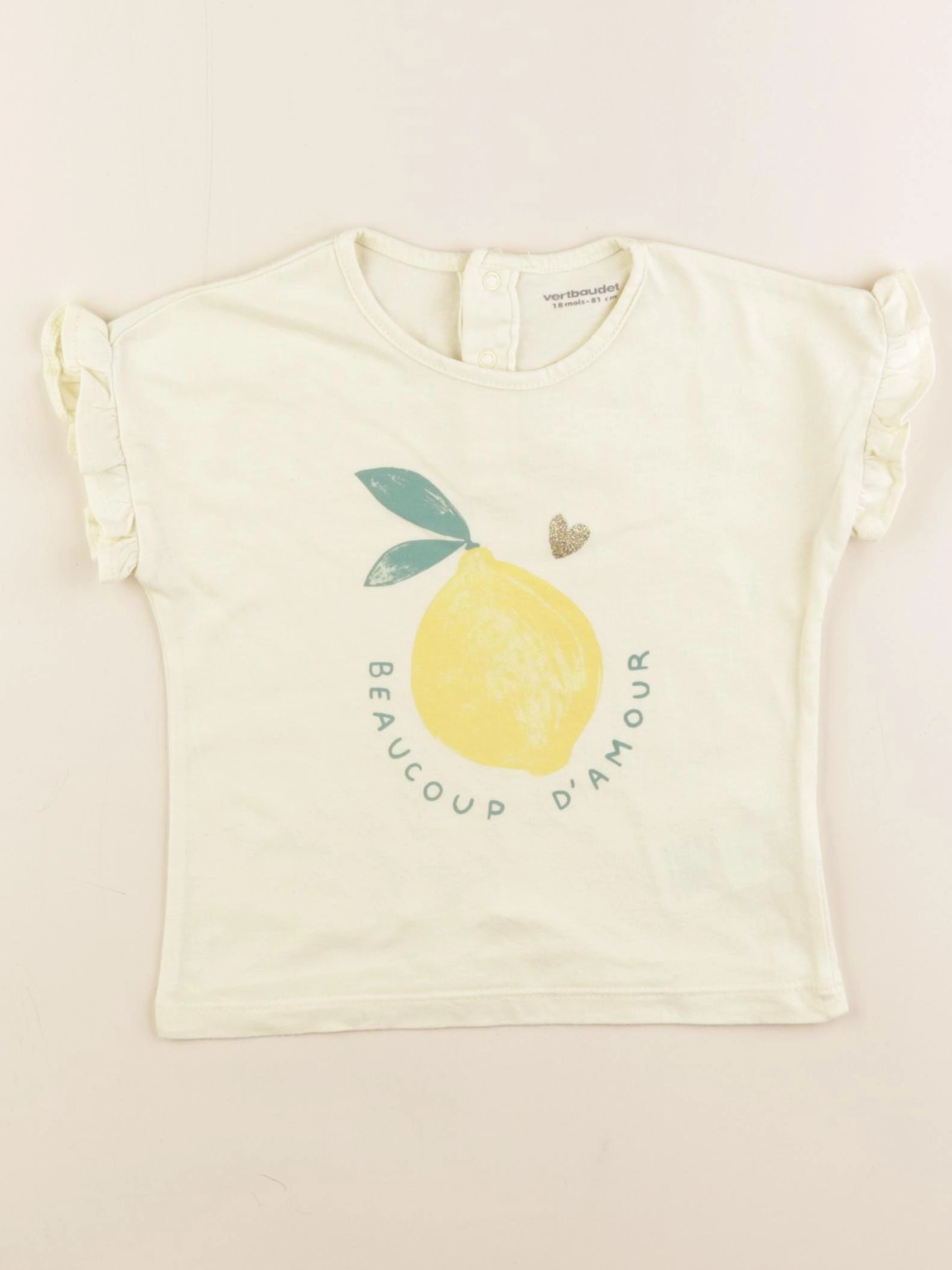 Vertbaudet - tee-shirt jaune - 18 mois