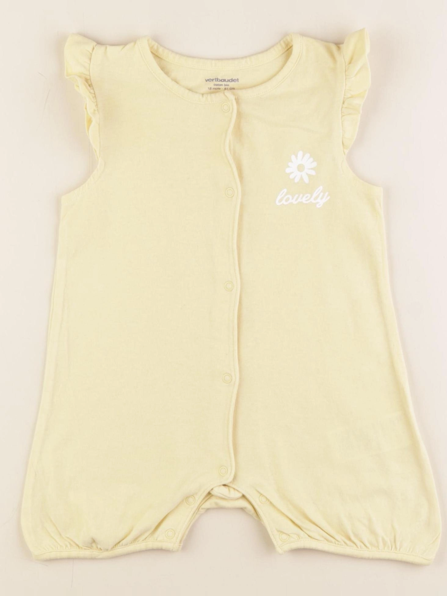 Vertbaudet - pyjama coton jaune - 18 mois