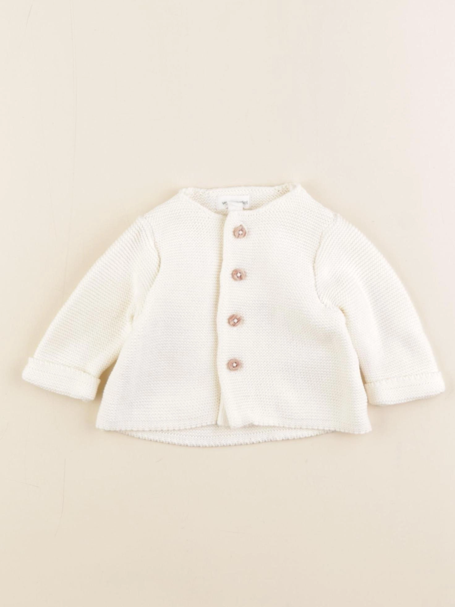 Vertbaudet - gilet blanc - 0 mois