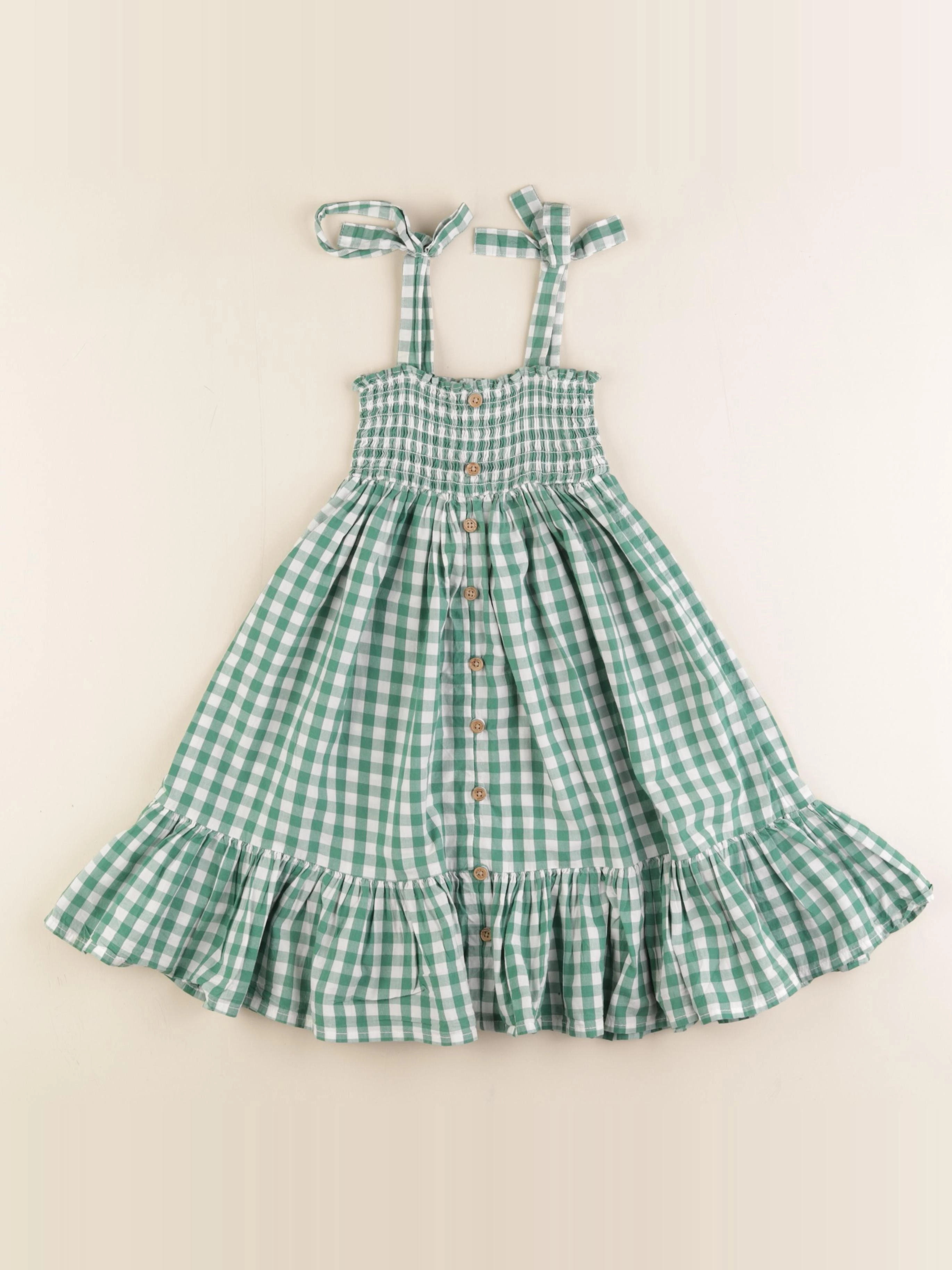 Vertbaudet - robe blanc, vert - 2 ans