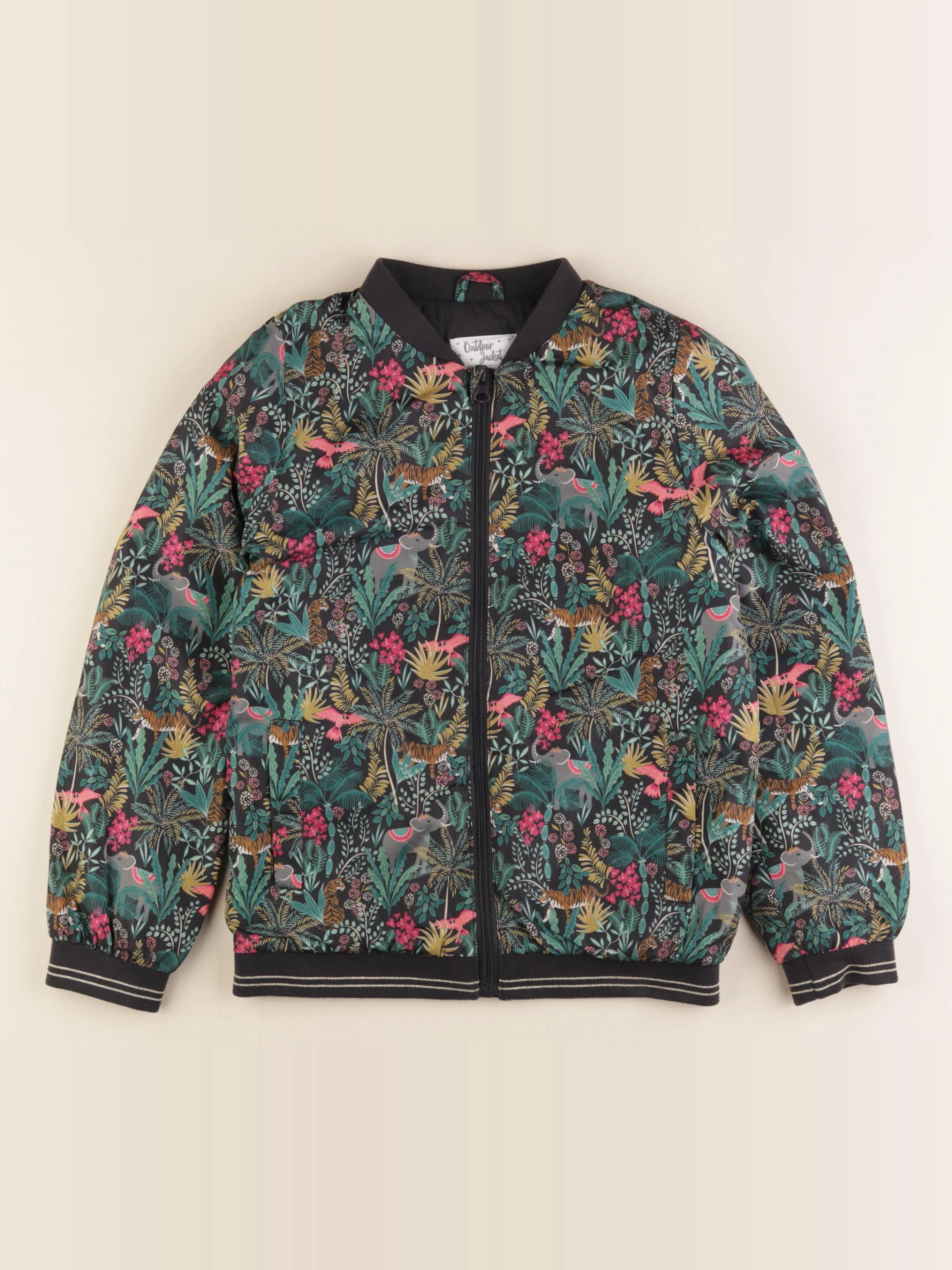 Vertbaudet - veste vert, rose - 10 ans