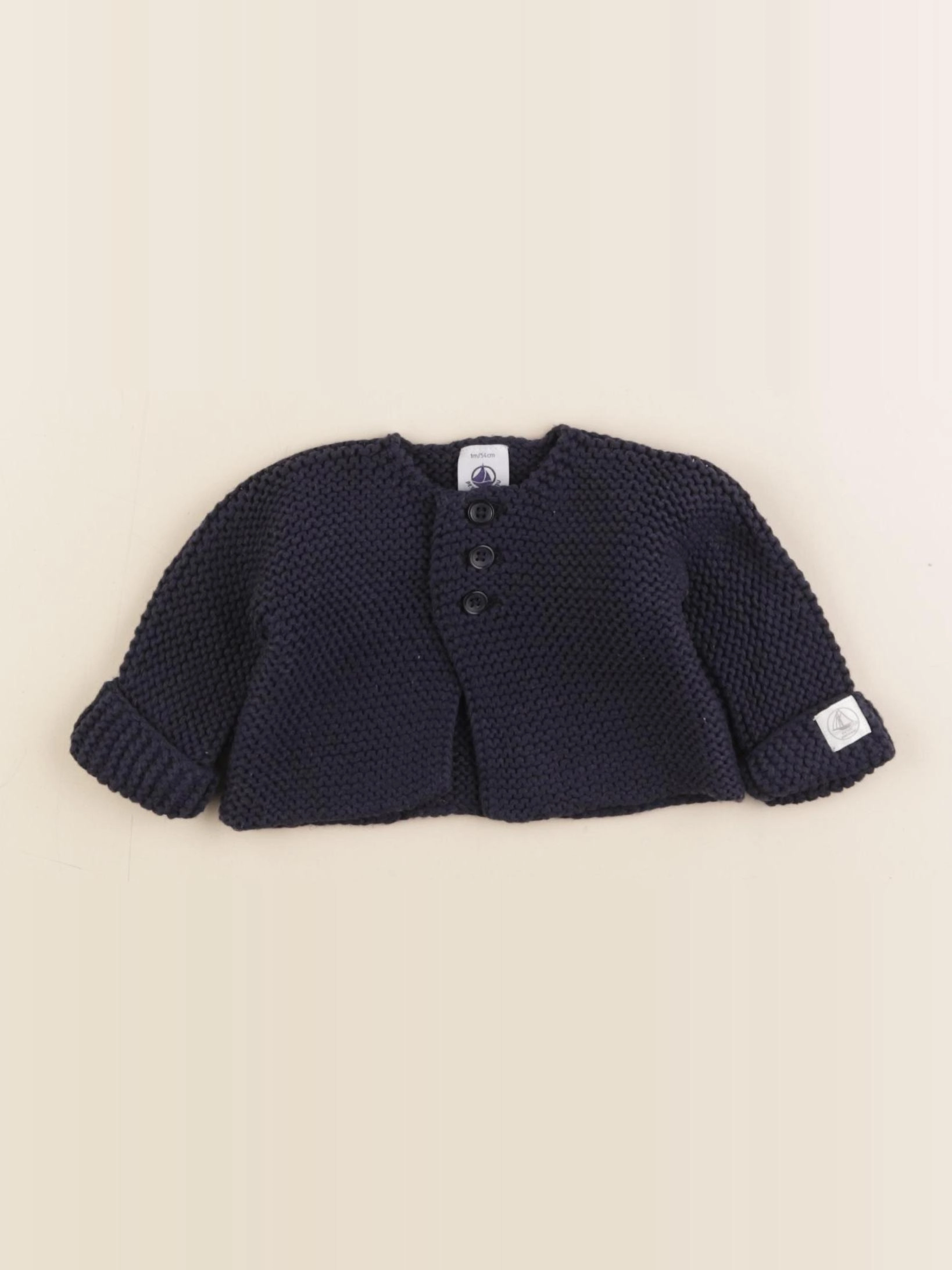 Petit Bateau - gilet bleu - 1 mois
