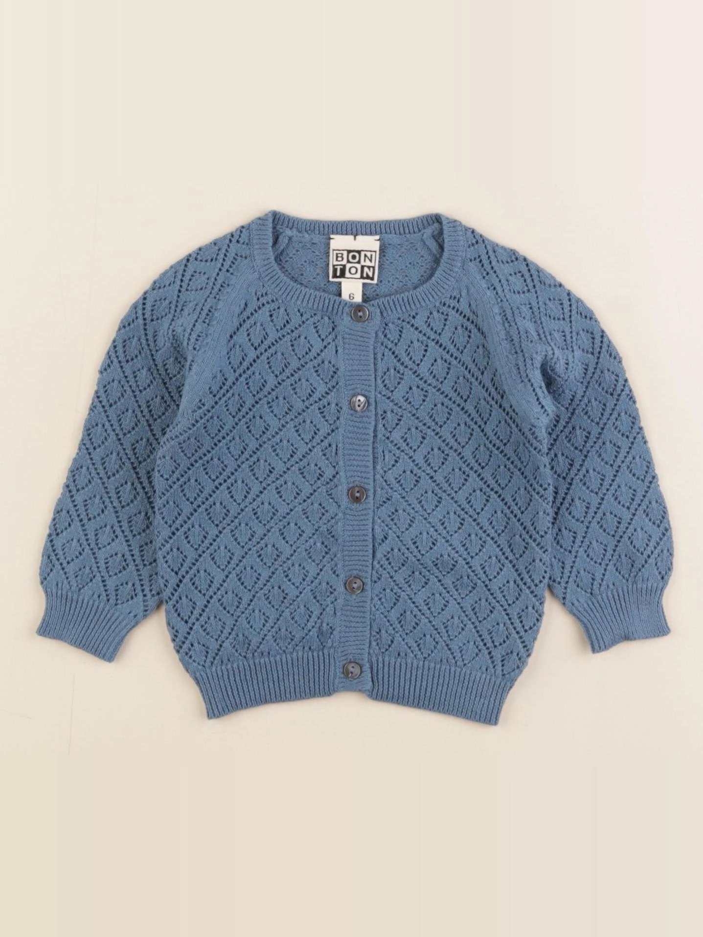 Bonton - gilet bleu - 6 mois