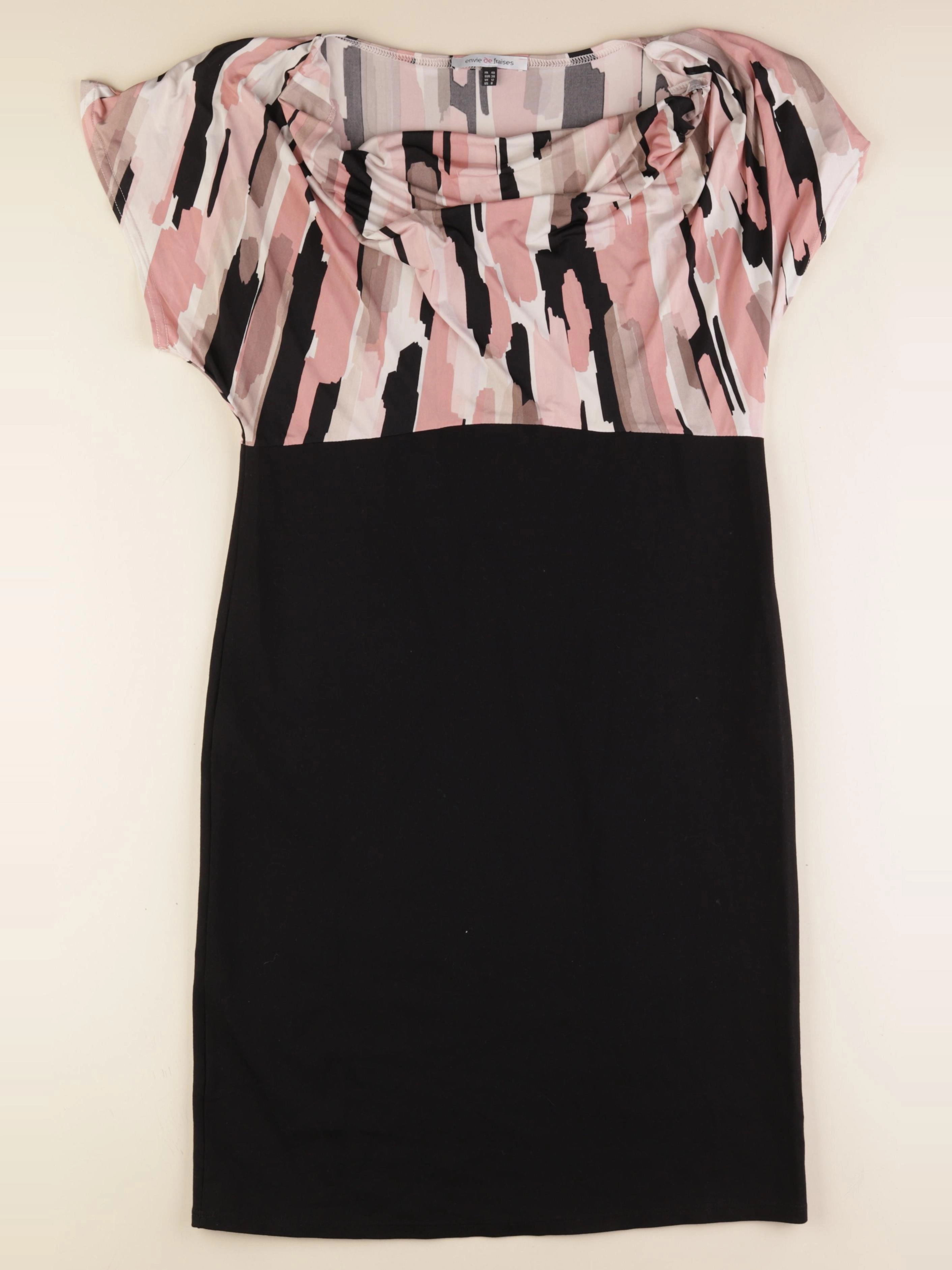 Envie de fraise - robe grossesse noir, rose - 40