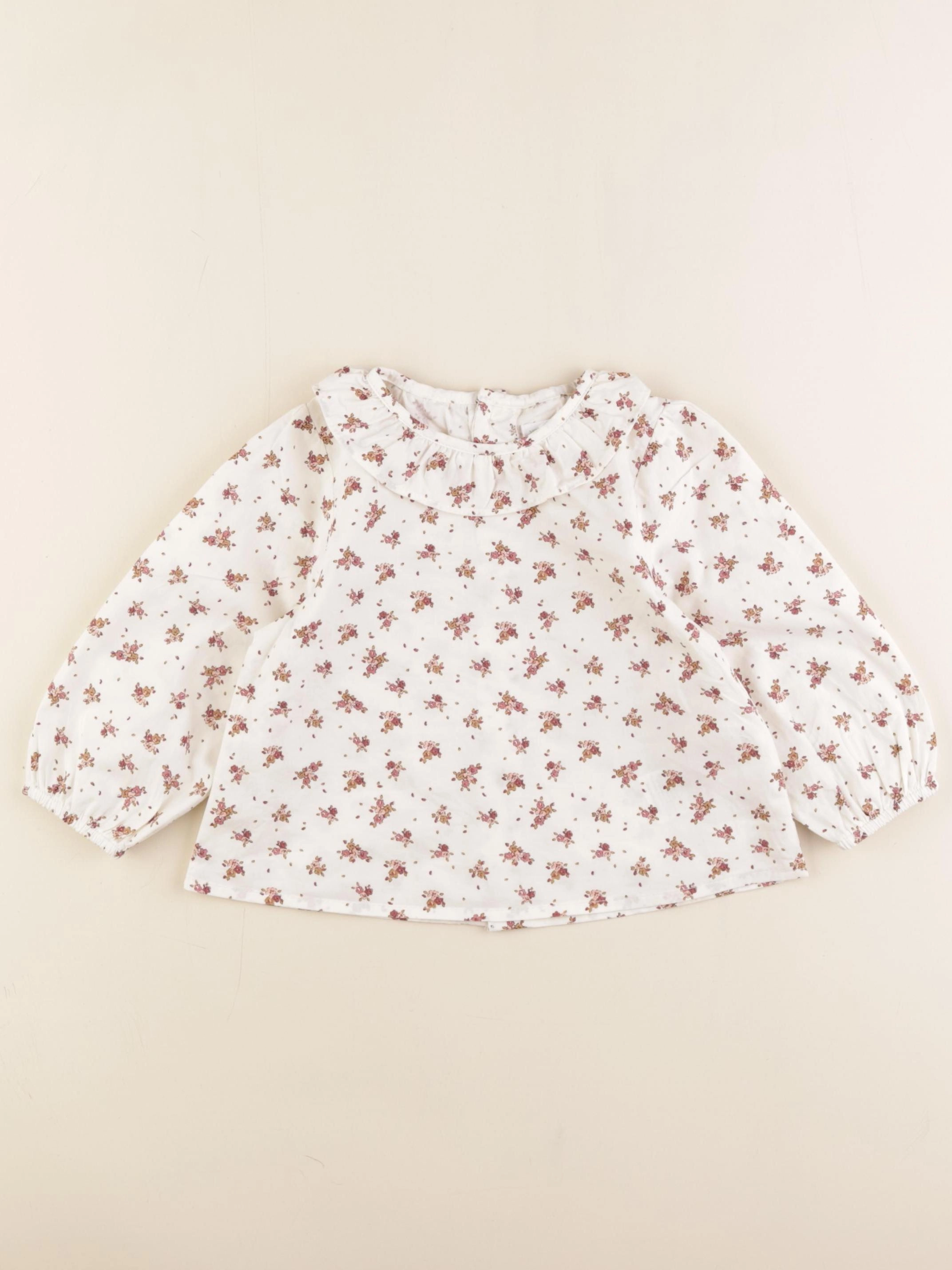 Vertbaudet - blouse blanc, rose - 18 mois