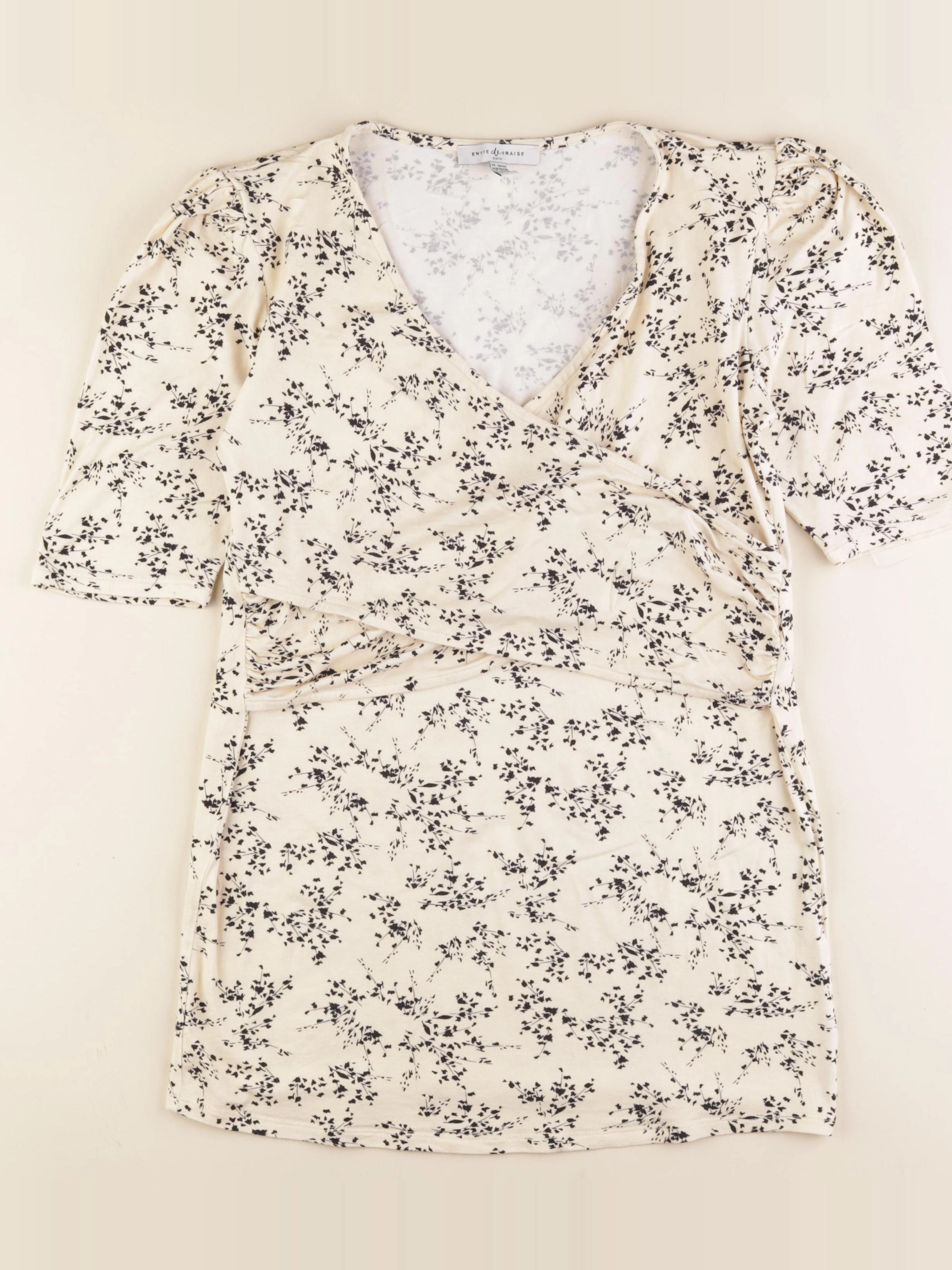 Envie de fraise - tee-shirt allaitement beige, noir - 38 à 40